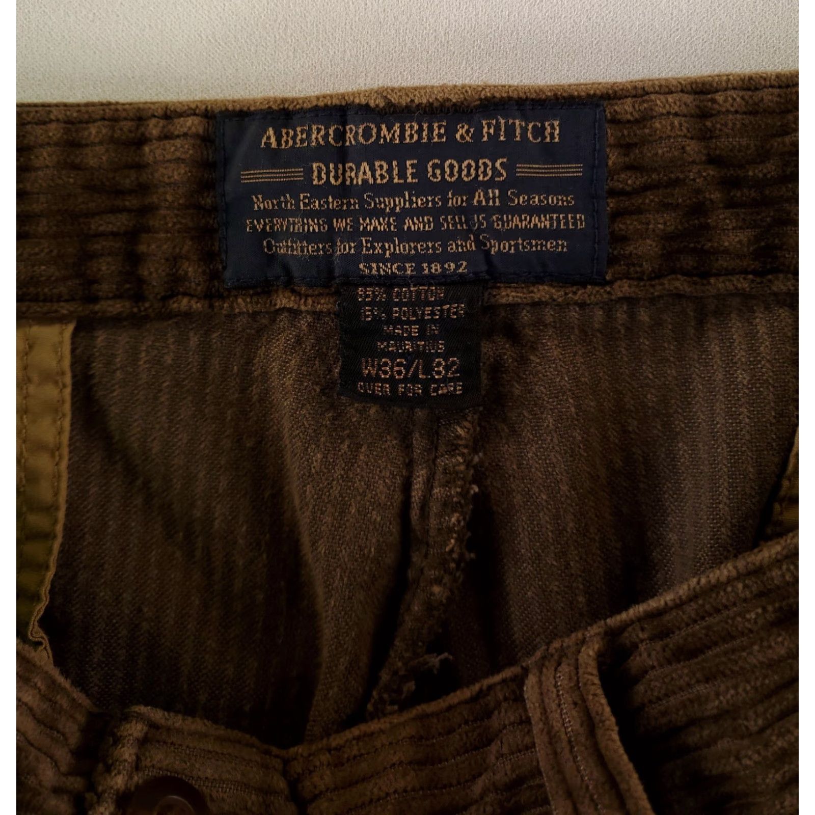 Abercrombie & Fitch VINTAGE Abercrombie & Fitch Corduroy Pants Brown Baggy Mens 36x32 36x31 Actual Inseam 31 Casual Pants Men Brown Corduroy Size US 36 / EU 52 - 2 Thumbnail