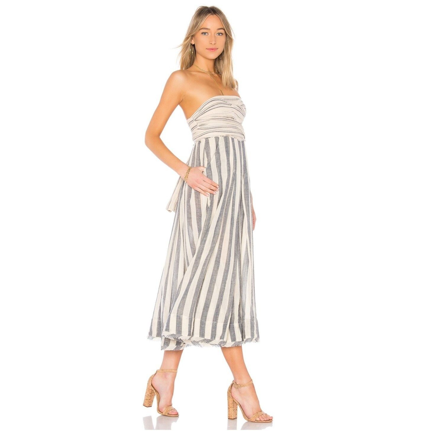 Free People Stripe Me Up Strapless Midi Dress in size Medium $168 Size M / US 6-8 / IT 42-44 - 1 Thumbnail