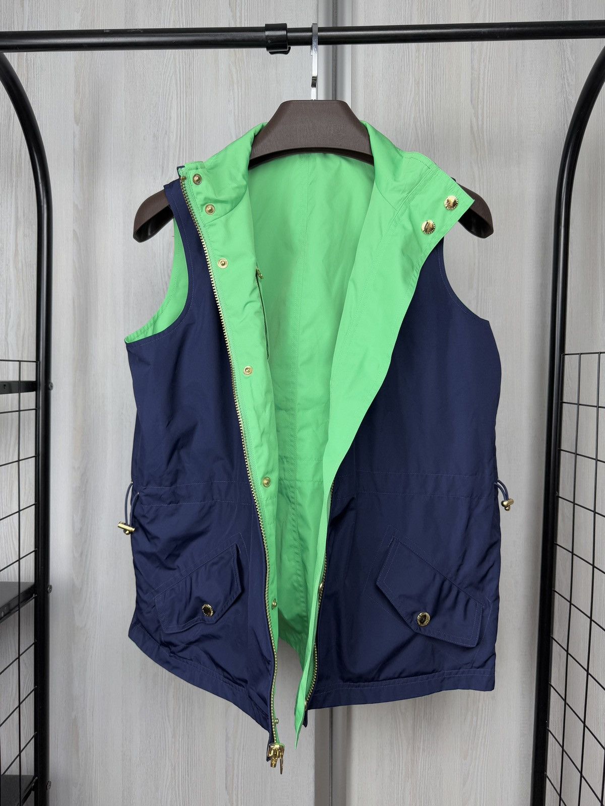 Lauren Ralph Lauren Lauren Ralph Lauren Blue & Green Reversible Zip Front Vest Size L / US 10 / IT 46 - 12 Thumbnail