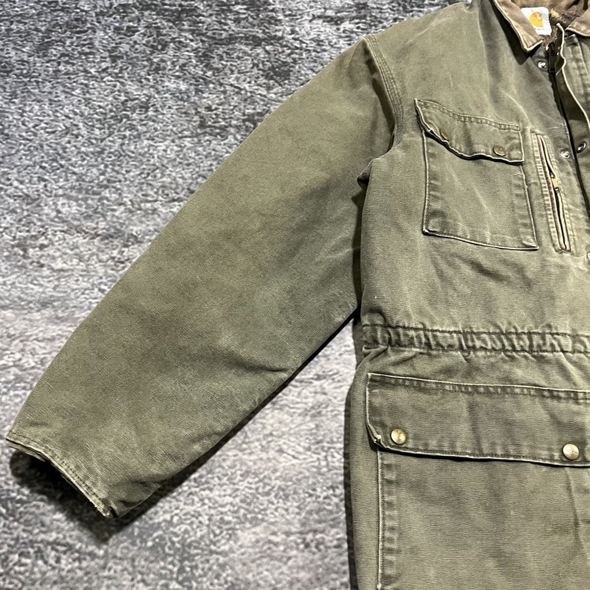 Carhartt Vintage 90s Carhartt Jacket Parka Blanket Lined Green Faded Size US L / EU 52-54 / 3 - 4 Thumbnail