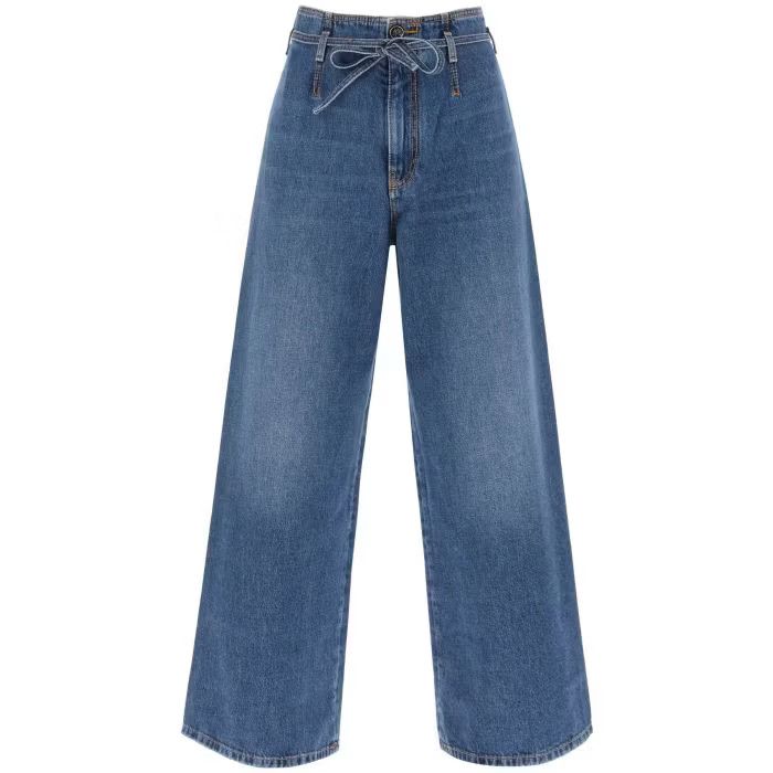 image of Etro O1S22I1N0524 Wide Leg Jeans In Blue, Women's (Size 26)
