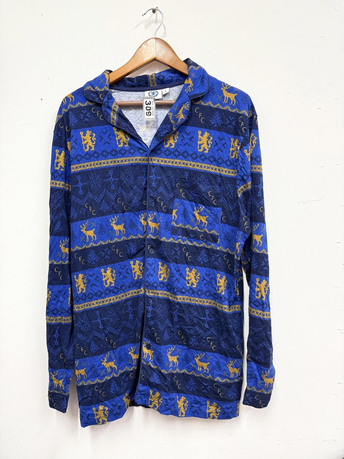 Other Chelsea FC Blue and Yellow Patterned Hoodie Size L Size US L / EU 52-54 / 3 - 1 Thumbnail