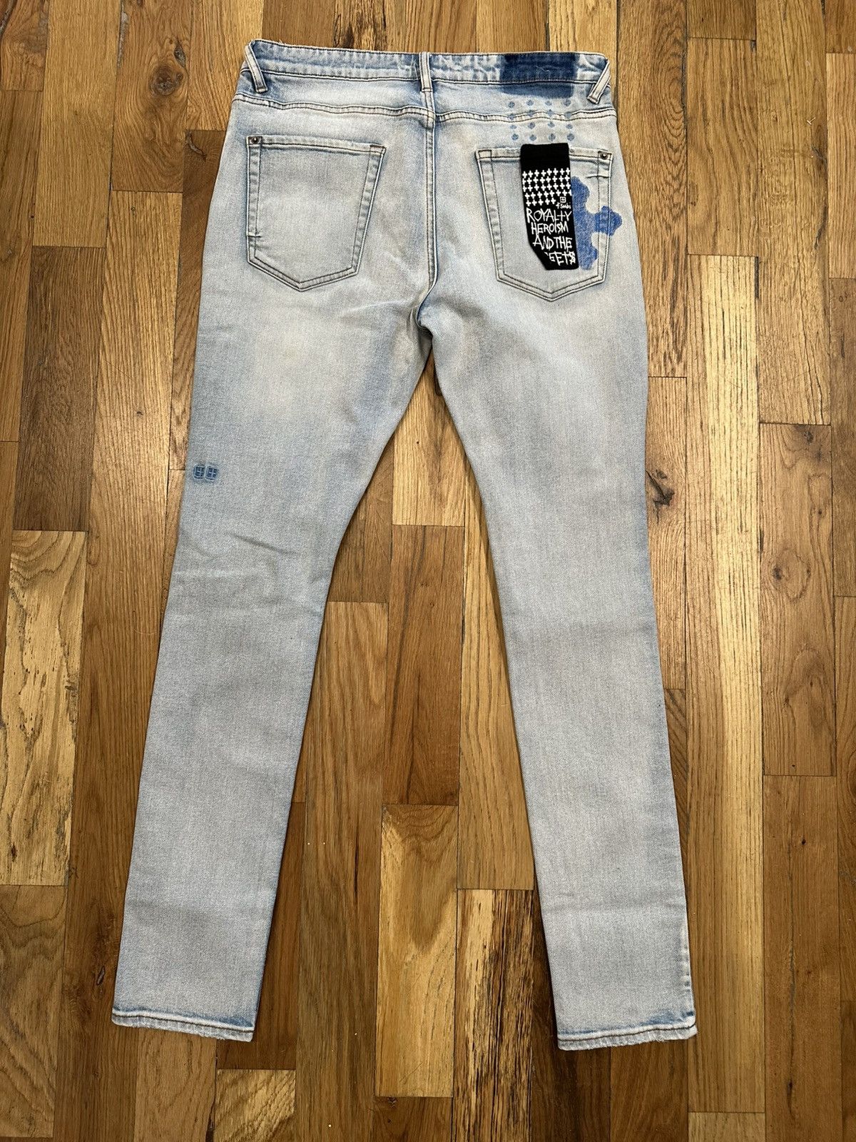 Ksubi Ksubi Blue Knee Spell Light Blue Denim Jeans Size 33 Size US 33 - 2 Thumbnail
