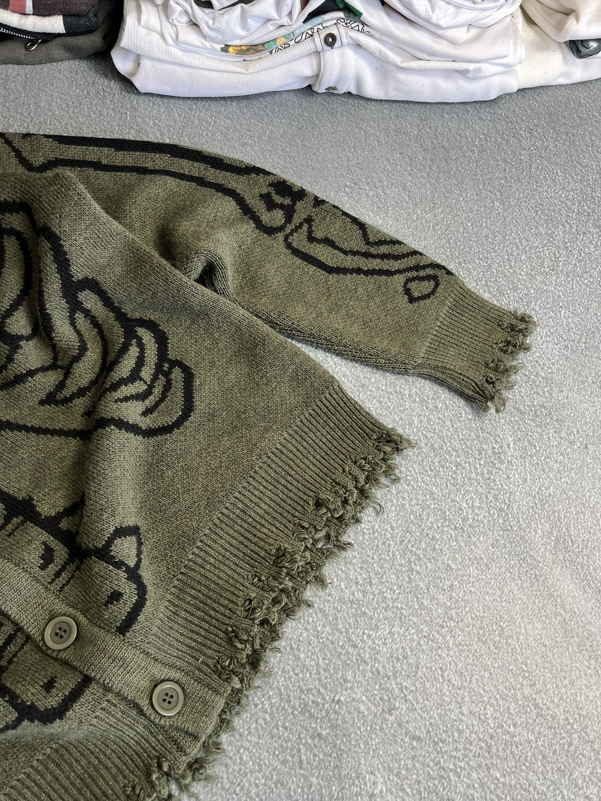 Minga London Minga London Green Skeleton Printed Knit Hoodie. Size M / US 6-8 / IT 42-44 - 4 Thumbnail