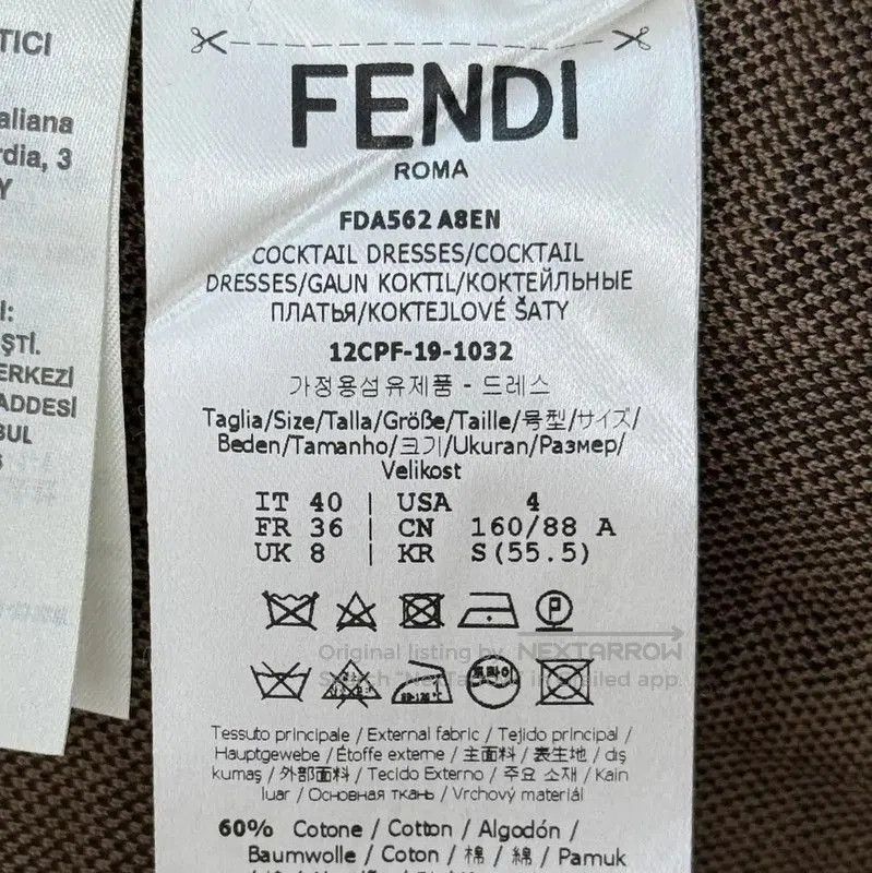 Fendi Fendi Khaki Cotton Blend Dress for Women . Size XL / US 12-14 / IT 48-50 - 5 Thumbnail