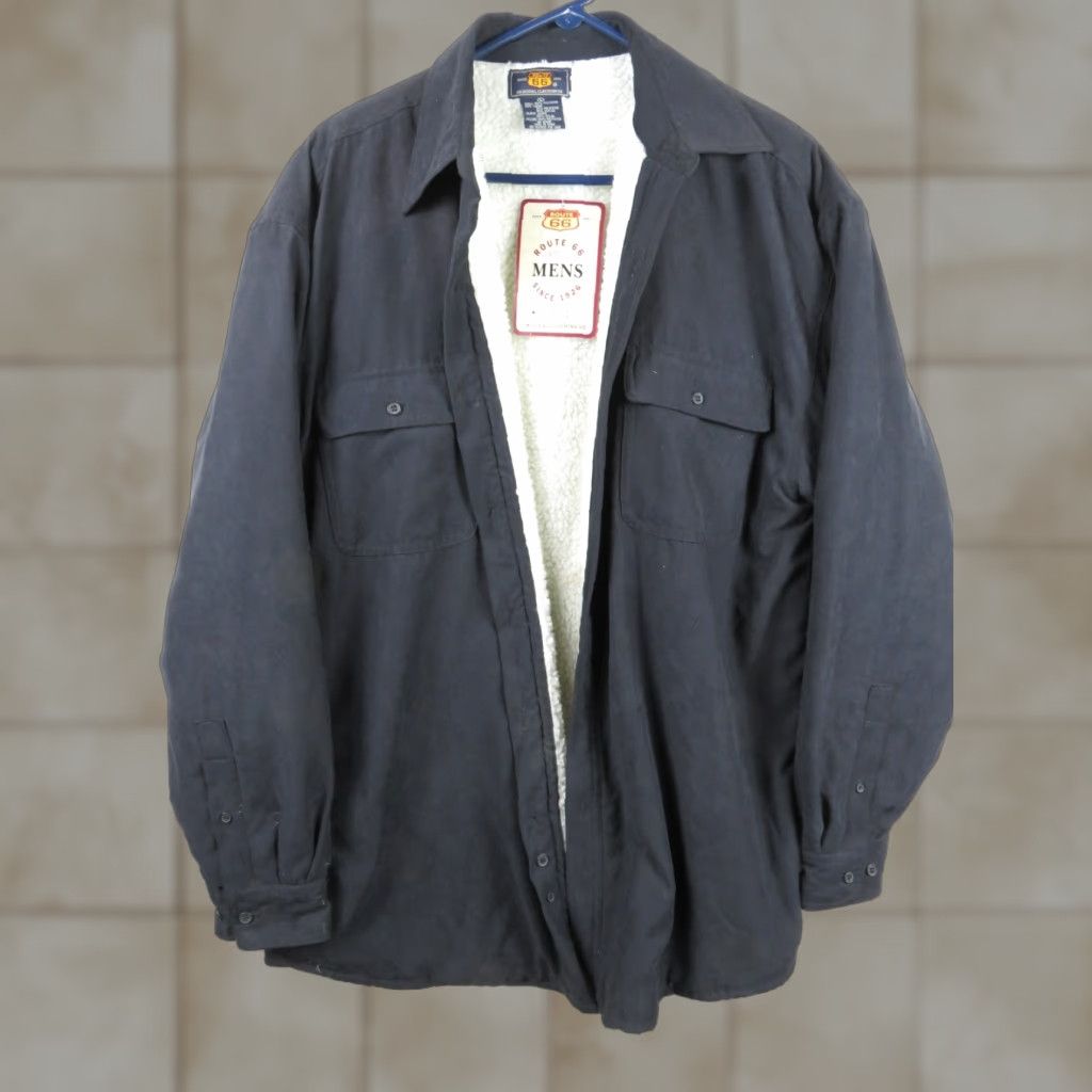 Route 66 VINTAGE Route 66 Jacket Denim Black Mid-Length Unisex Adults Small Buttons Lined 90s Winter Coat Size US S / EU 44-46 / 1 - 1 Thumbnail
