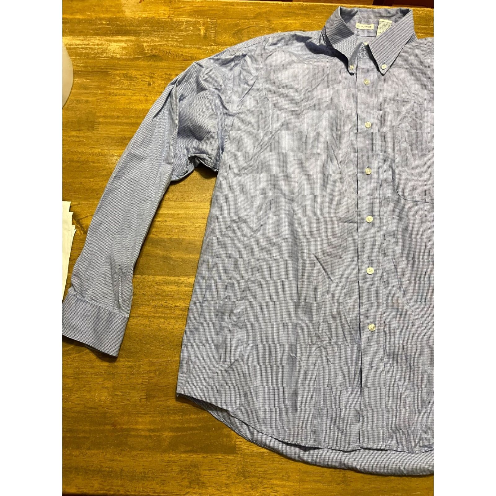 Izod VINTAGE IZOD Shirt Men XL Blue Plaid Button-Down 60s 2 Ply Oxford Button Down Size US XL / EU 56 / 4 - 3 Thumbnail