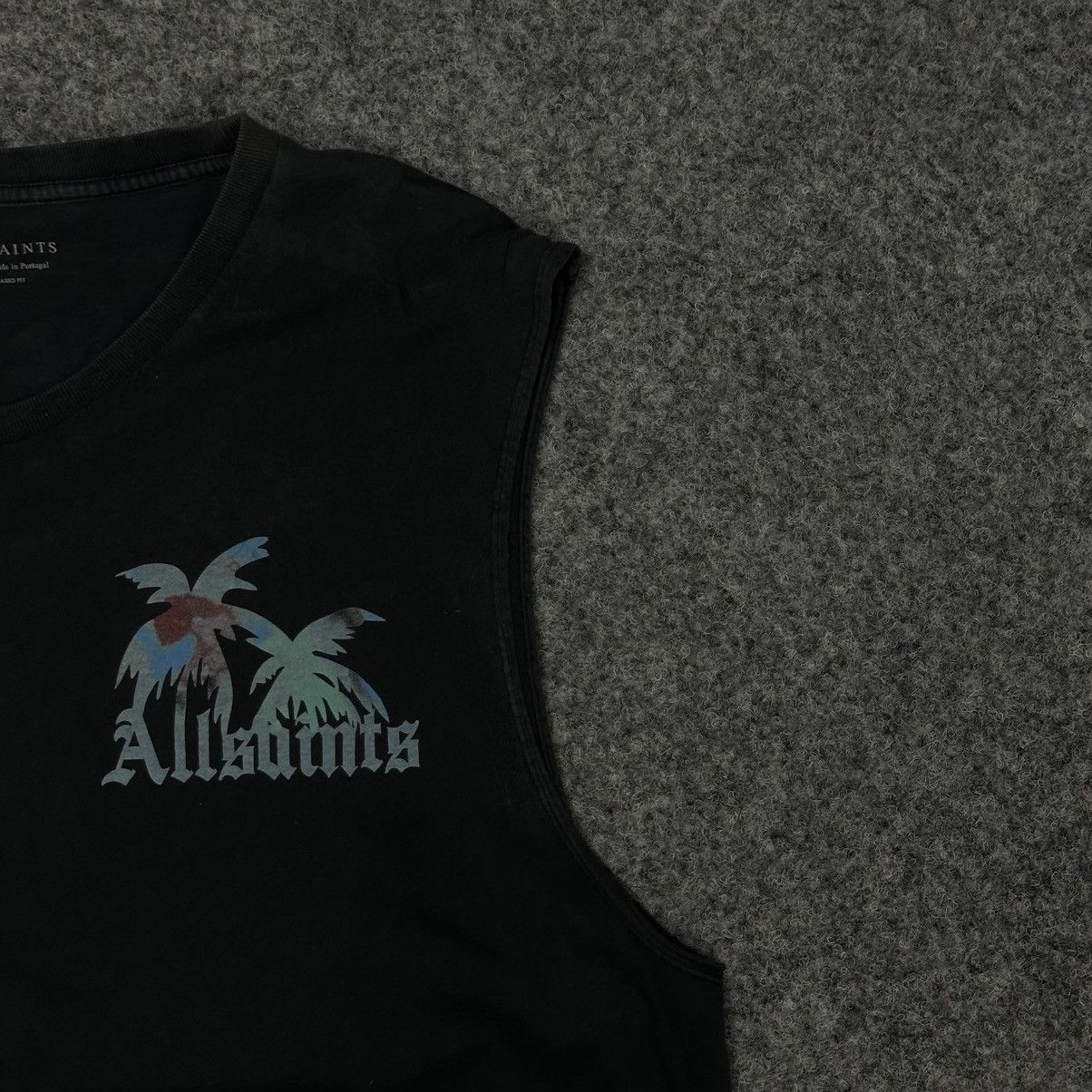 Allsaints Luxury Allsaints Tank Top Sleeves Big Logo Trashed 00s USA Size US XL / EU 56 / 4 - 4 Thumbnail