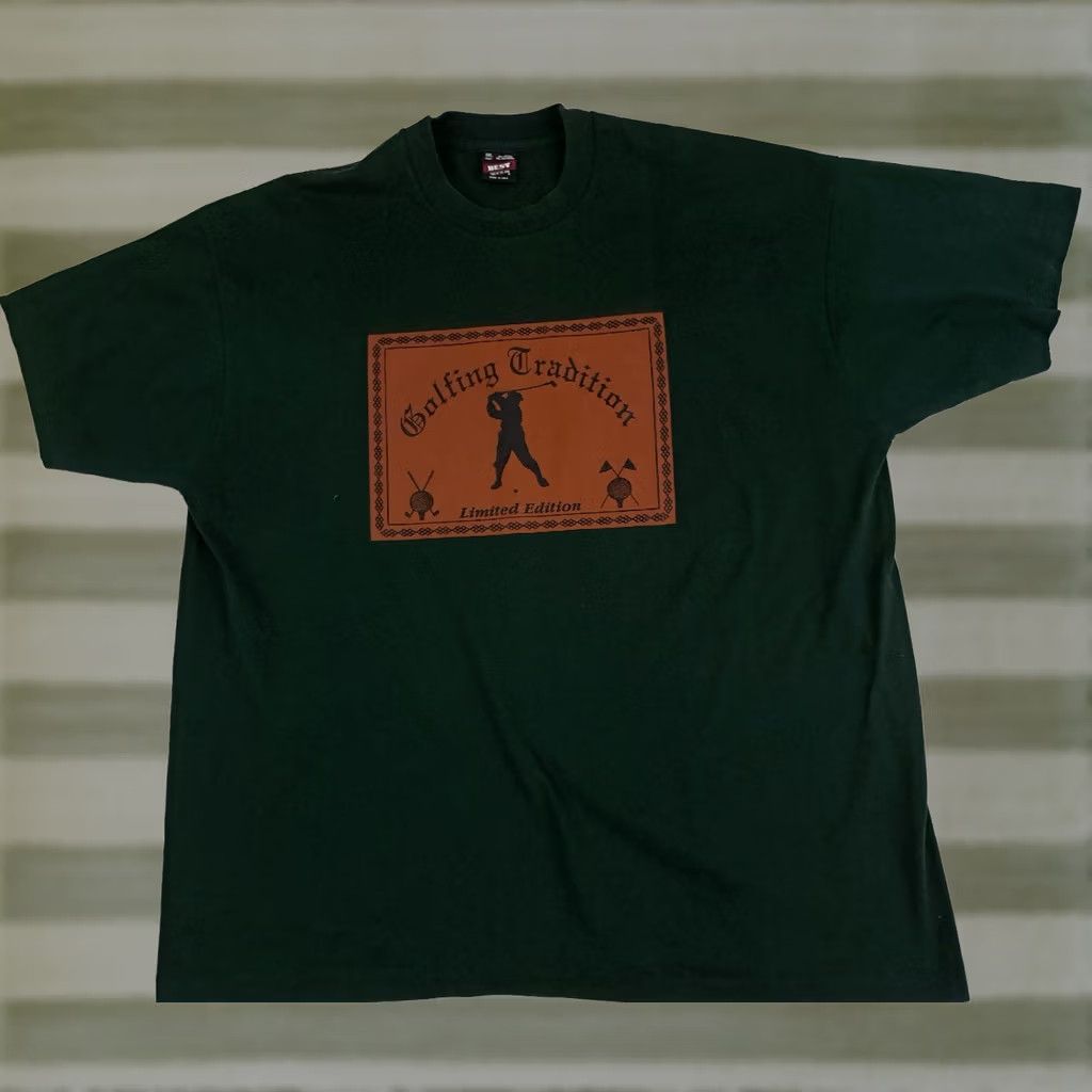 Fruit Of The Loom VINTAGE Fruit of the Loom T-Shirt Golf Printed USA Made Green 2XL Short Sleeve Crew Neck Unisex Adults Size US XXL / EU 58 / 5 - 1 Thumbnail