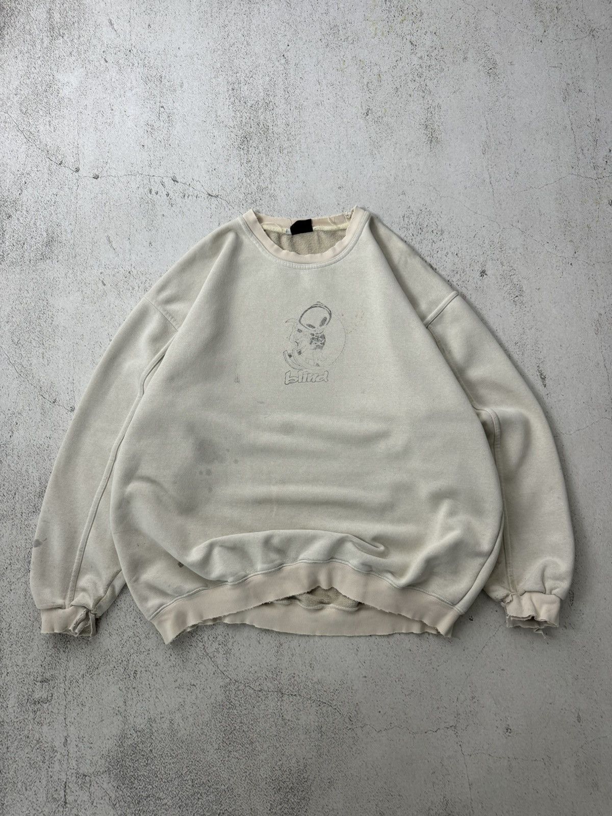 Stussy × Vintage Blind Vintage True Faded Trashed Sweatshirt Size US XL / EU 56 / 4 - 1 Thumbnail