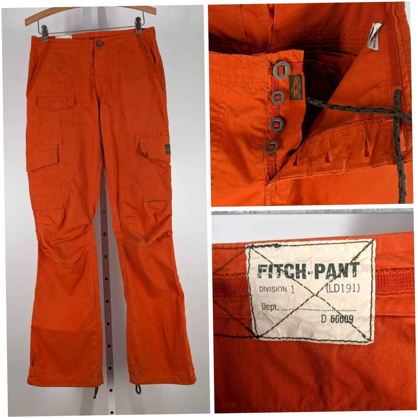 Abercrombie & Fitch VINTAGE Abercrombie & Fitch Fitch-Pant Cargo Pants Orange 90s Y2K Women's 2 Low Rise Cargo Pants Women’s 30W 32I Size 26" / US 2 / IT 38 - 2 Thumbnail