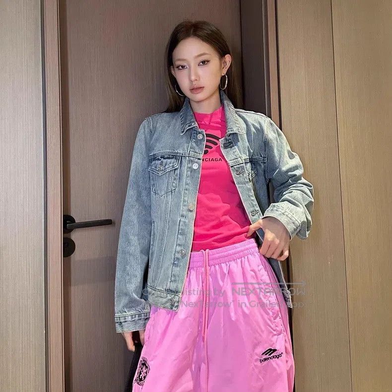 Balenciaga Balenciaga Collar Pure Color Rhinestone Logo Denim Long Sl Size XXS / US 00 / IT 34 - 7 Thumbnail