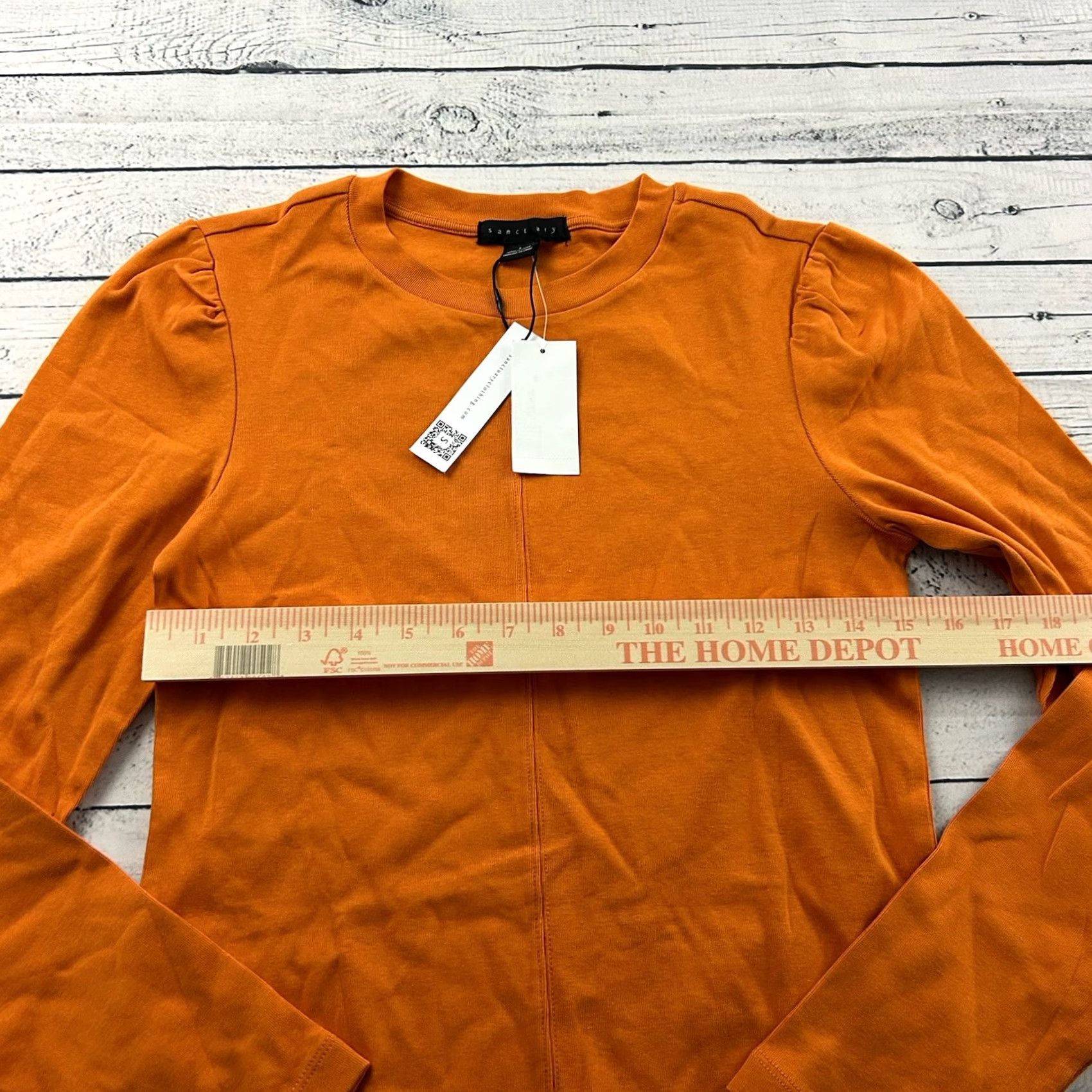 Sanctuary Sanctuary Long Sleeve Top Women's Large Orange Blouse Shirt Size L / US 10 / IT 46 - 6 Thumbnail