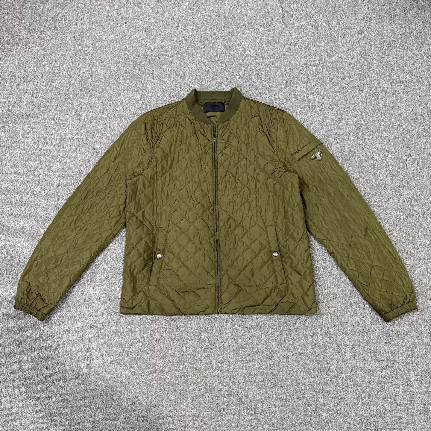 Prada Green Quilted Bomber Jacket Size M Size US M / EU 48-50 / 2 - 1 Thumbnail