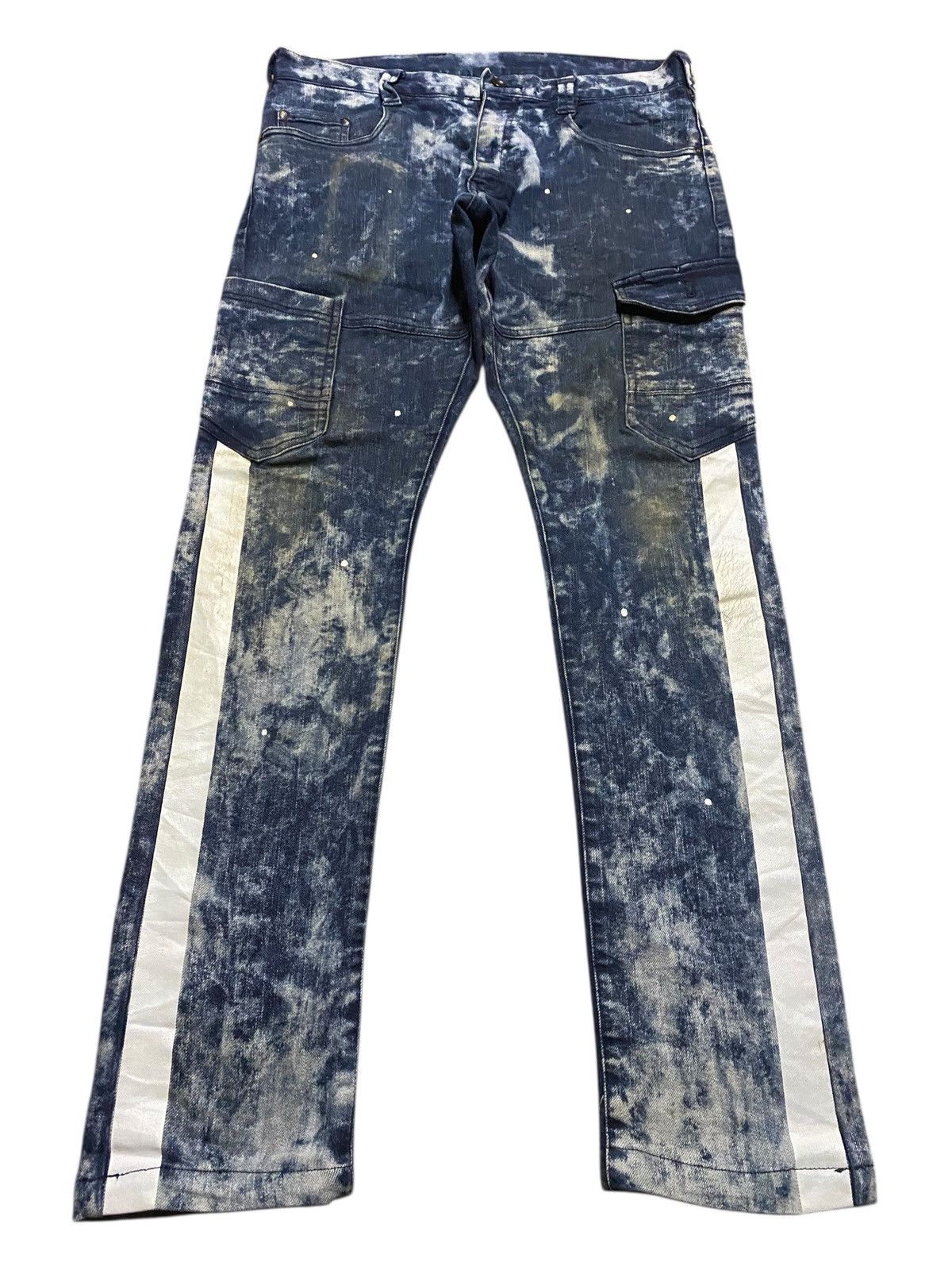 Japanese Brand Vintage Japanese Brand Jawin Paint Splatter Slim Jeans Size US 34 / EU 50 - 1 Thumbnail