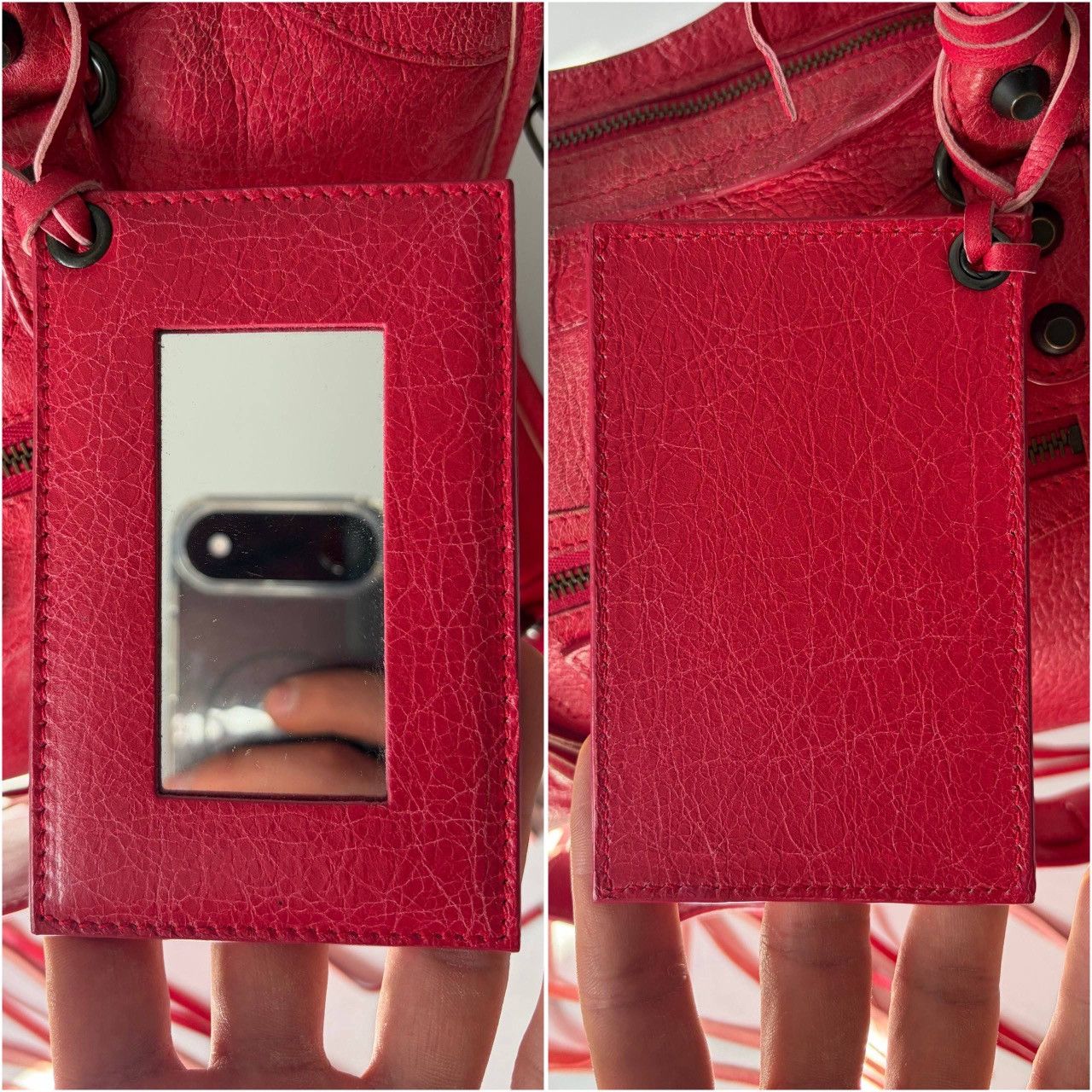 Balenciaga 2012 BALENCIAGA Rose Jaipur Lambskin Leather Motorcycle City Size ONE SIZE - 11 Thumbnail