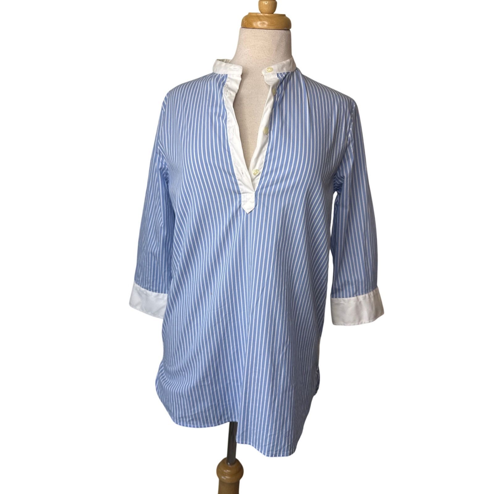 Other TUCKERNUCK The Shirt by Rochelle Behrens Blue White Blouse M Size M / US 6-8 / IT 42-44 - 1 Thumbnail