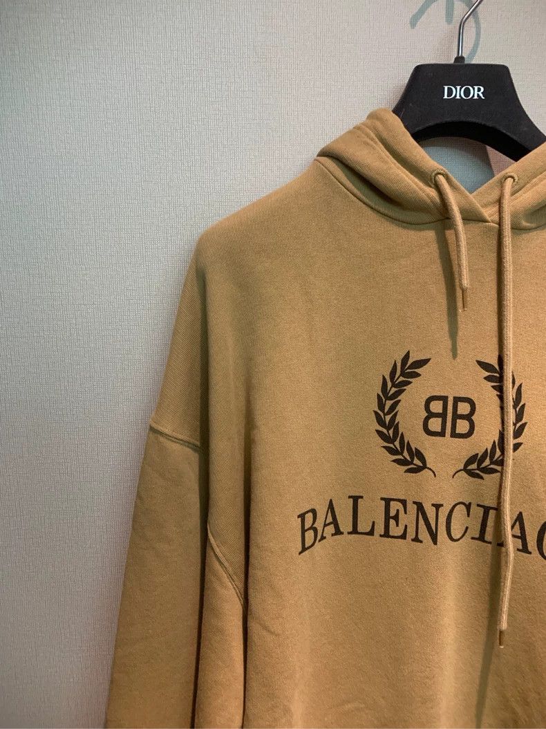 Balenciaga Balenciaga Khaki Wheat Pattern Hooded Sweatshirt Size US M / EU 48-50 / 2 - 3 Thumbnail
