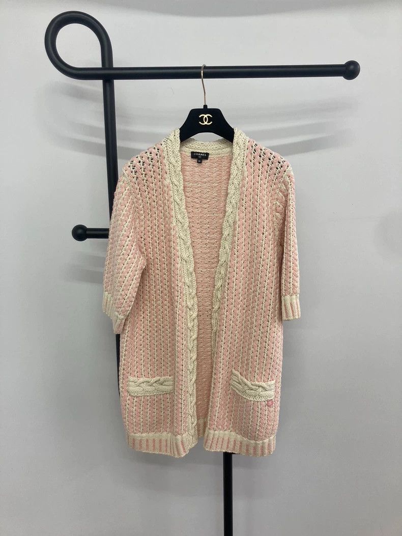 Chanel Pink Knit Cardigan - dmc