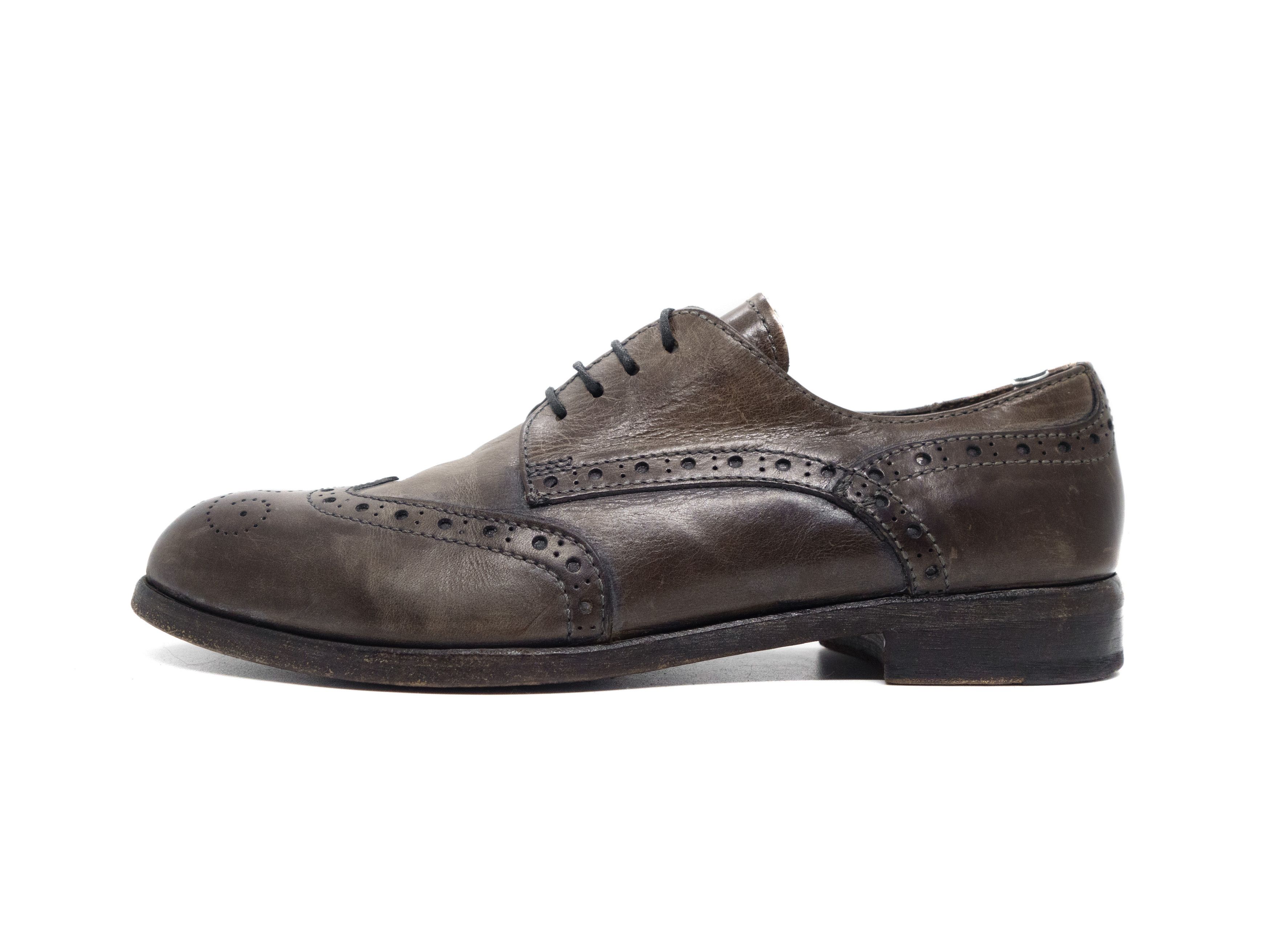 Leather Wingtip Brogue Derby Shoes