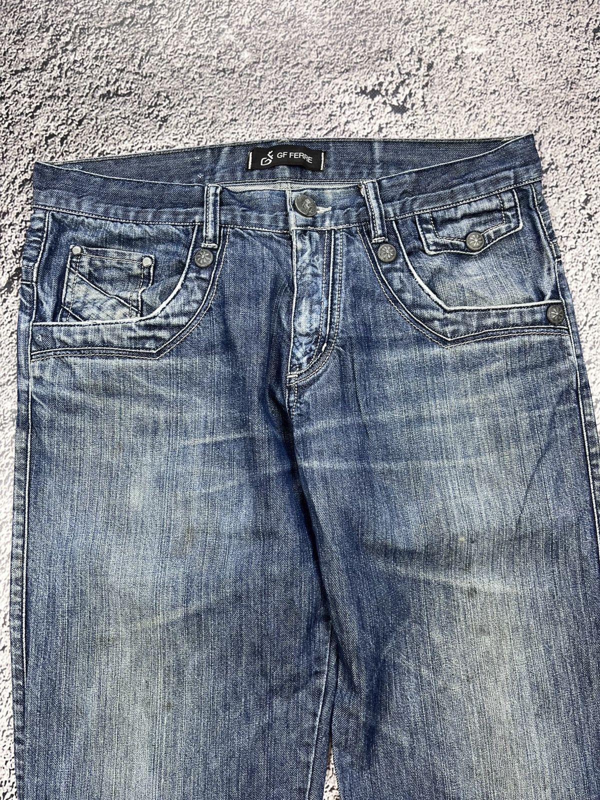 Vintage Y2K faded japan trashed jeans streetwear size 36