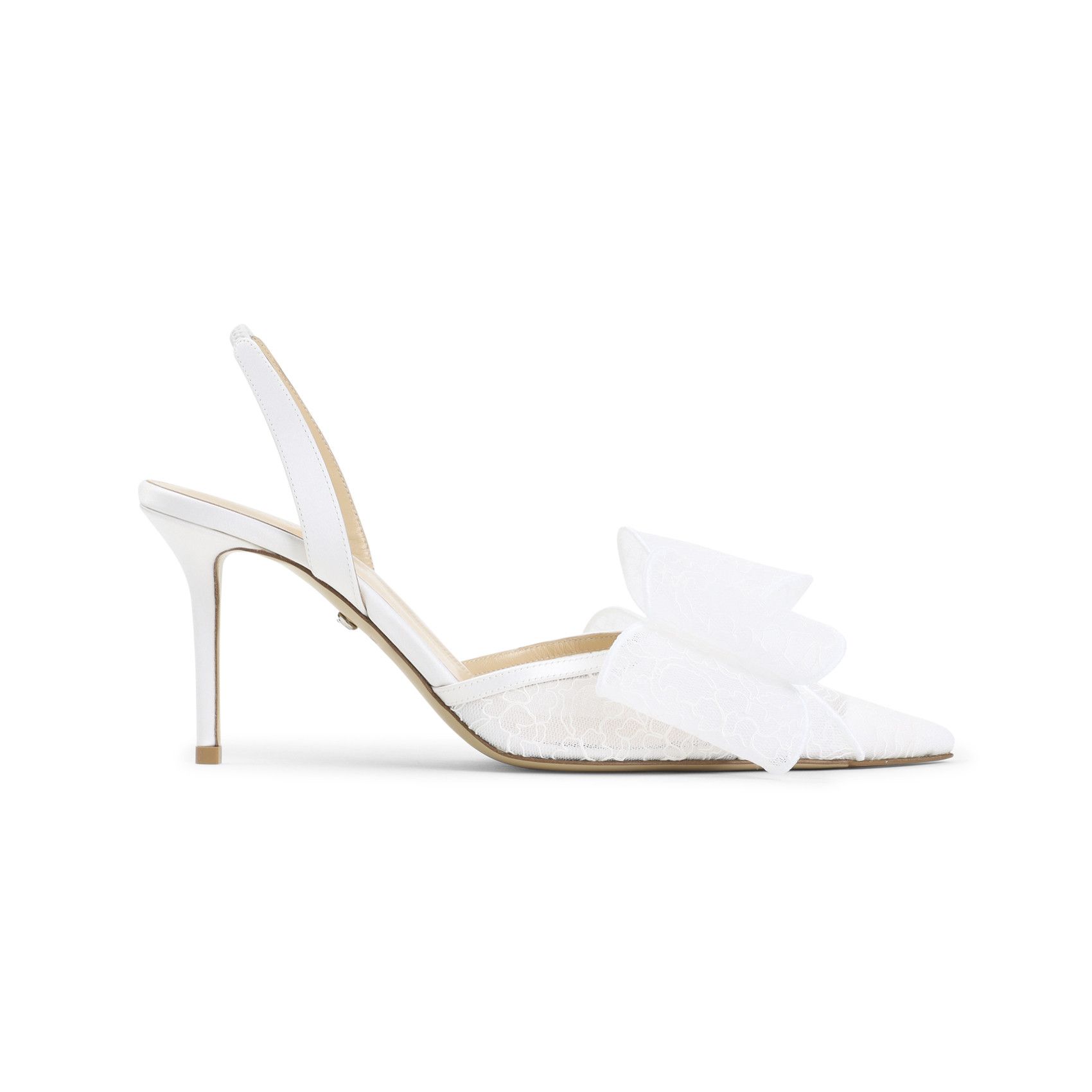 Mach & Mach Le Cadeau White Lace Slingback