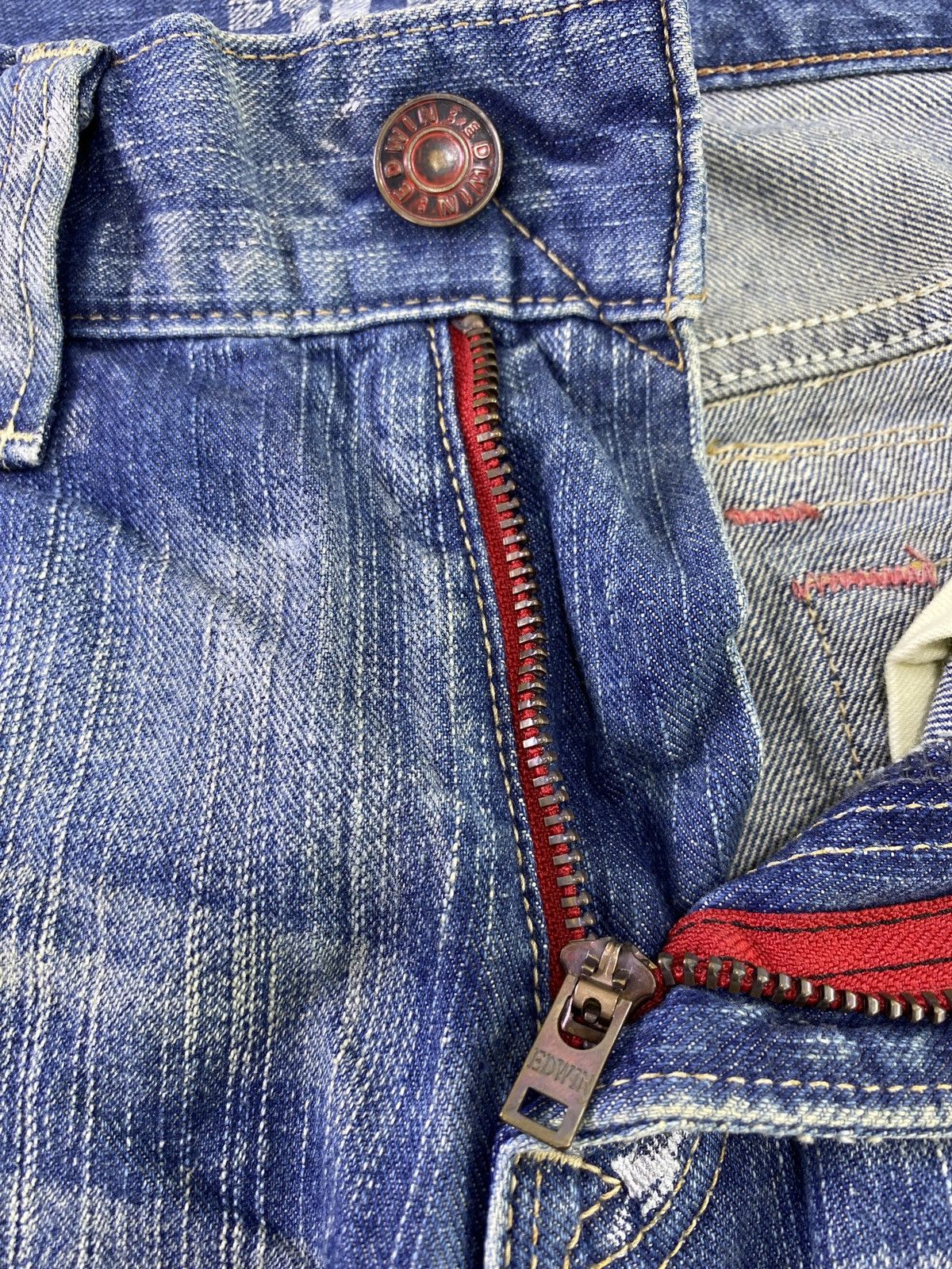 Edwin Edwin Blue Trip 503 Distress Blue Wash Denim - J863 Size US 34 / EU 50 - 6 Thumbnail