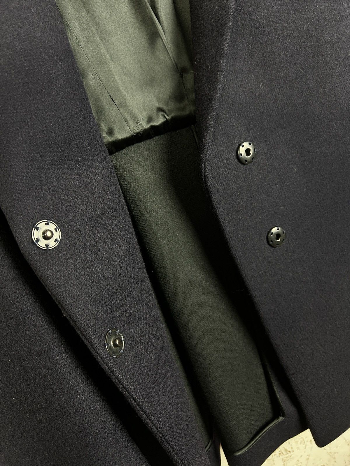 Celine Celine Fit And Flare Tailored Pleated Back Wool Coat Black Size XS / US 0-2 / IT 36-38 - 7 Thumbnail