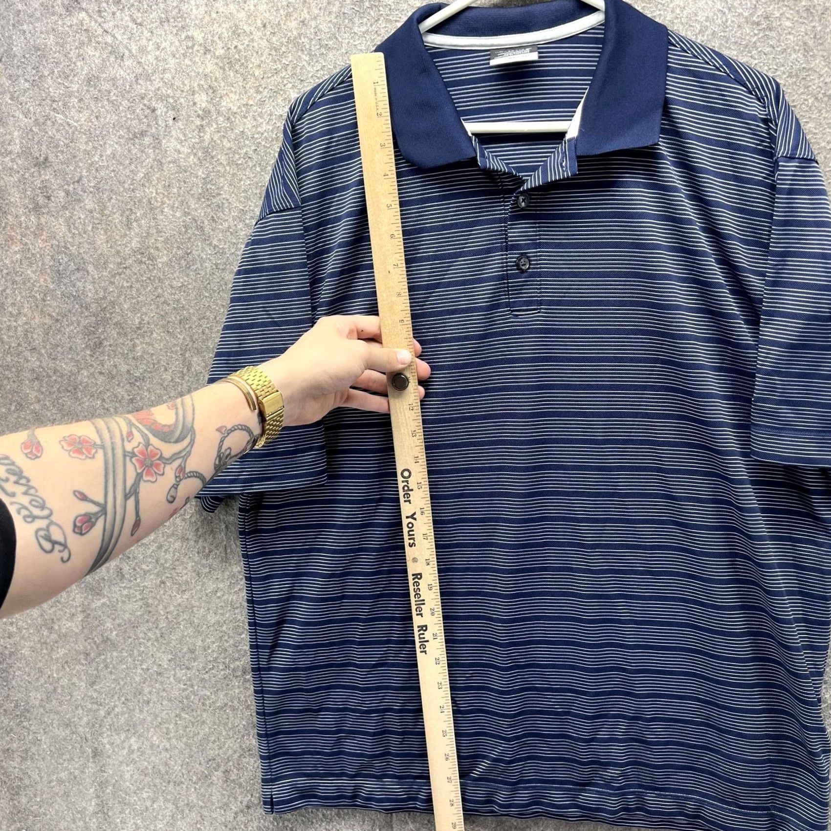 Nike Nike Polo Shirt Mens L Navy Blue Stripe Fit Dry Performance Golf Size US L / EU 52-54 / 3 - 5 Thumbnail