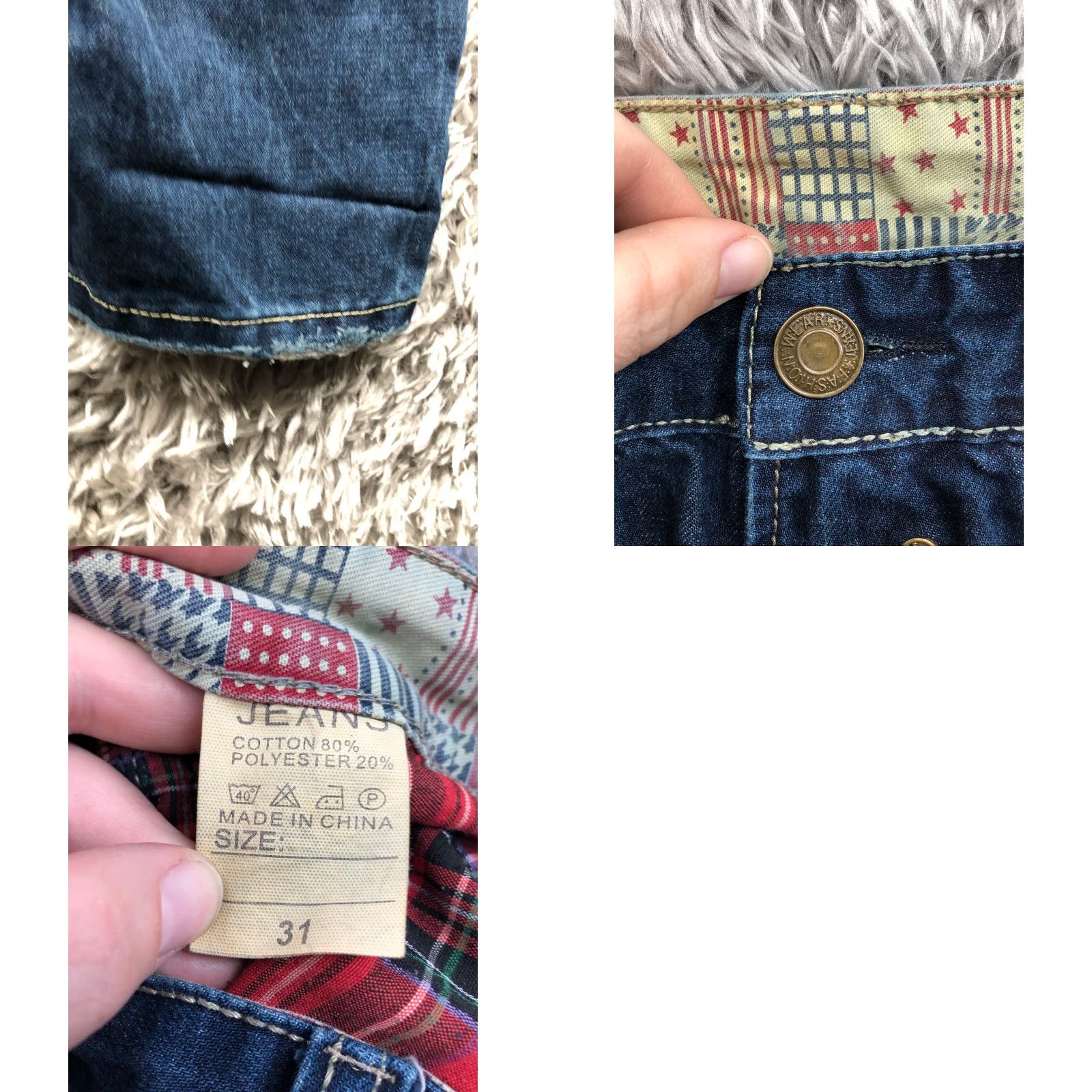 Denime BiePa Jeans Mens Size 31 Mid Rise Straight Leg Dark Wash Denim Blue Jeans Size US 31 - 8 Thumbnail