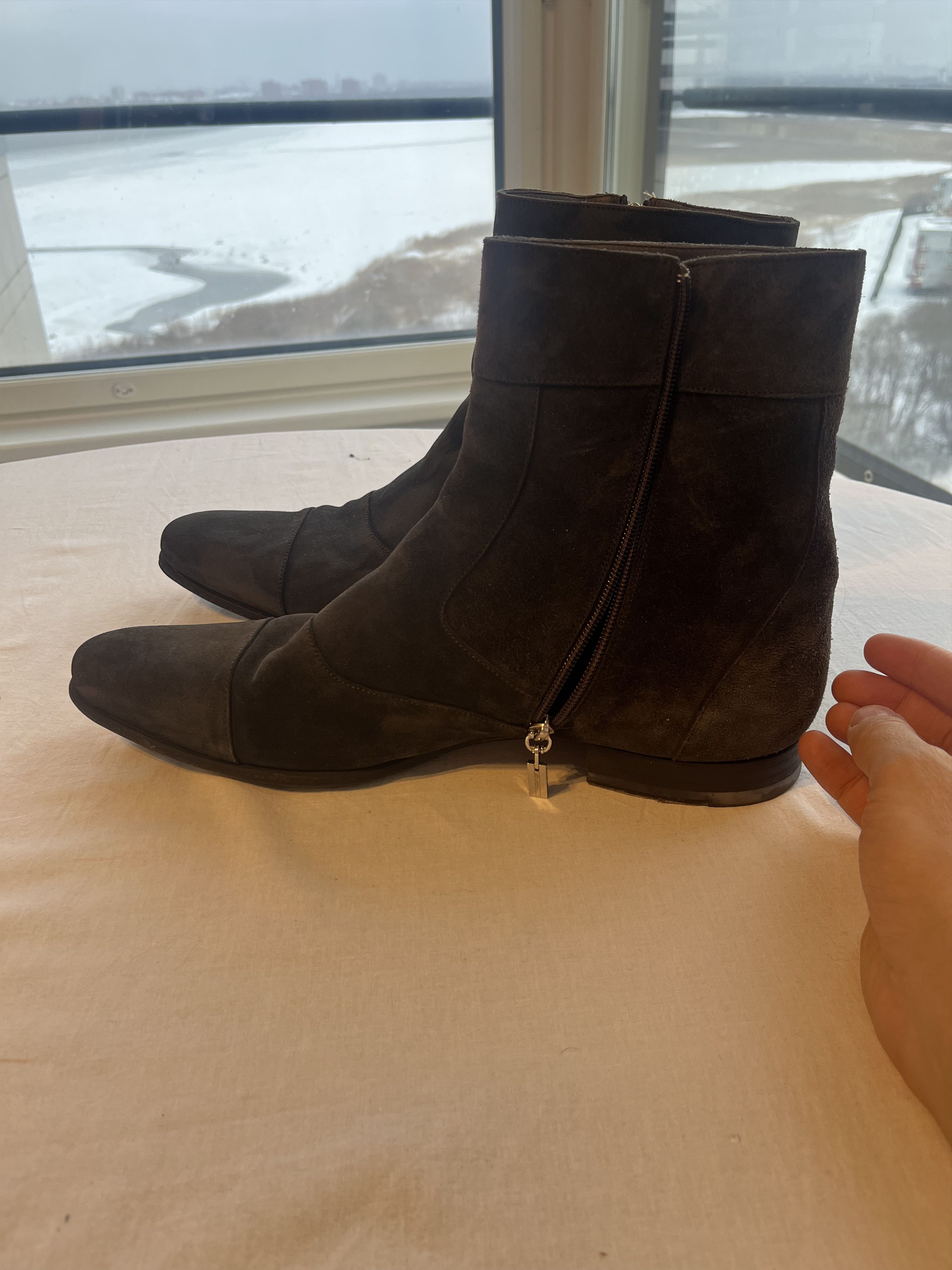 Santoni Santoni fur suede boots Size US 12 / EU 45 - 2 Thumbnail