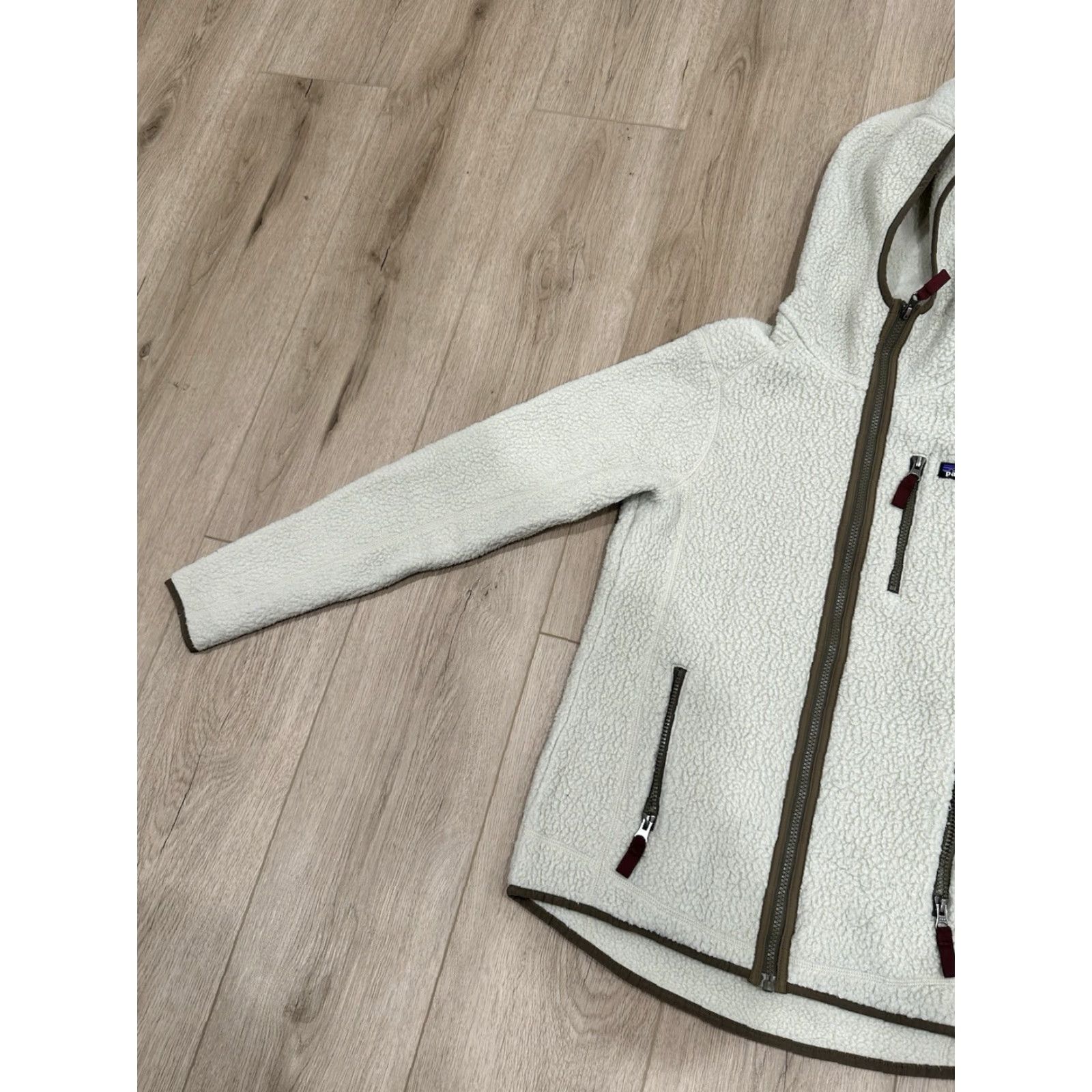 Patagonia Patagonia Jacket Womens S Ivory Fleece Full Zip Hooded Mid-Length 22805 Size S / US 4 / IT 40 - 4 Thumbnail