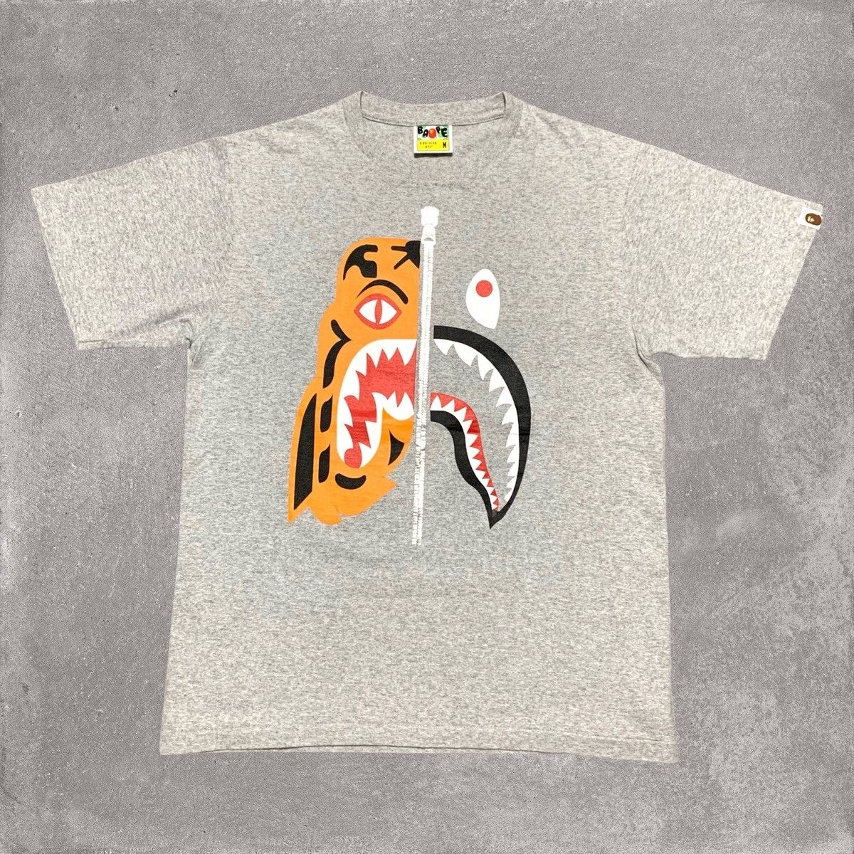 Bape Medium Tiger Shark Grey Tee A Bathing Ape
