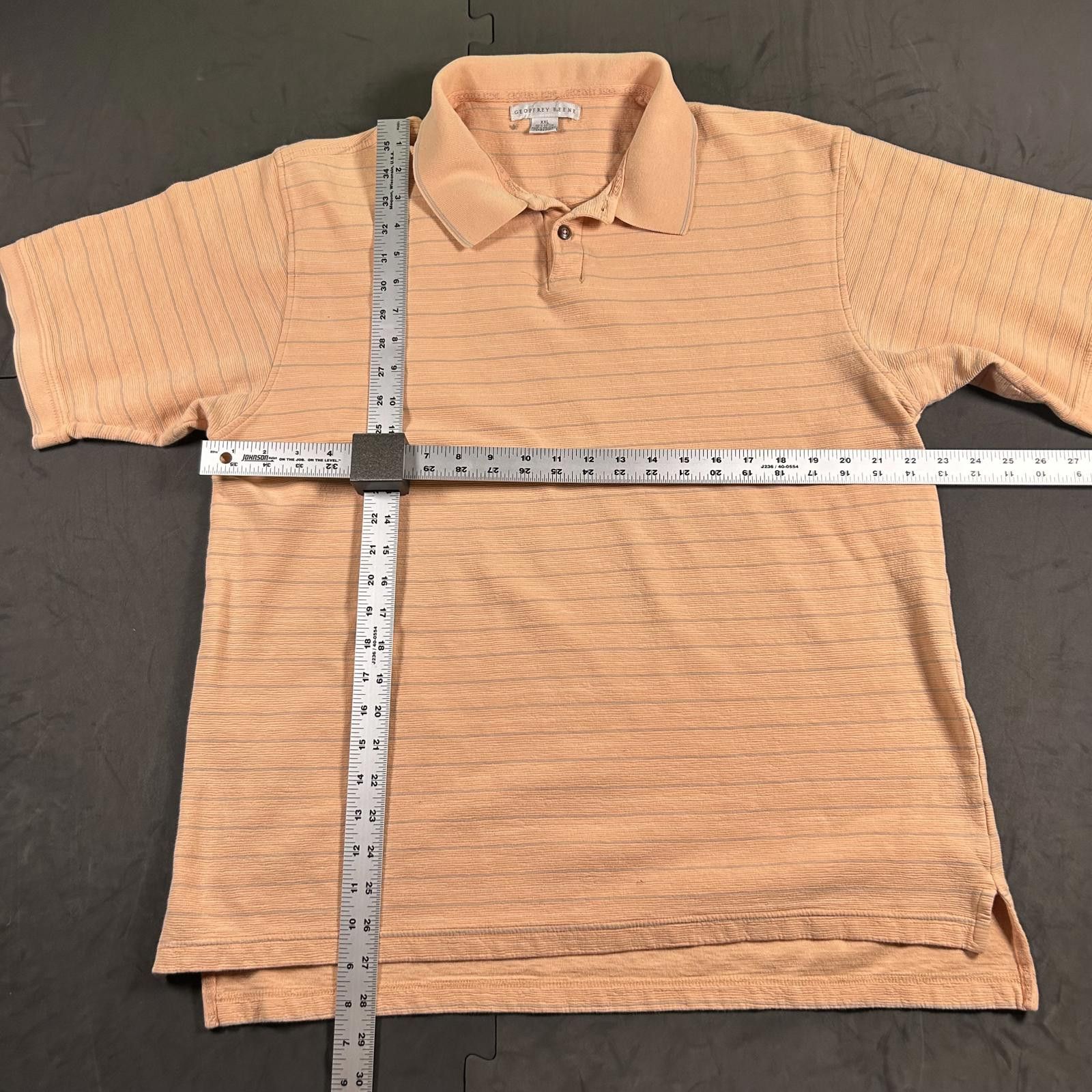 Other Men's Peach Striped Polo Shirt Geoffrey Beene XXL Size US XXL / EU 58 / 5 - 2 Thumbnail