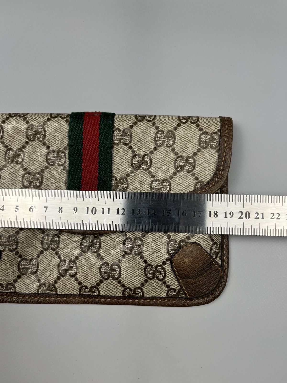 Gucci Vintage GUCCI Monogram Leather Clutch Wallet Bag Size ONE SIZE - 18 Thumbnail