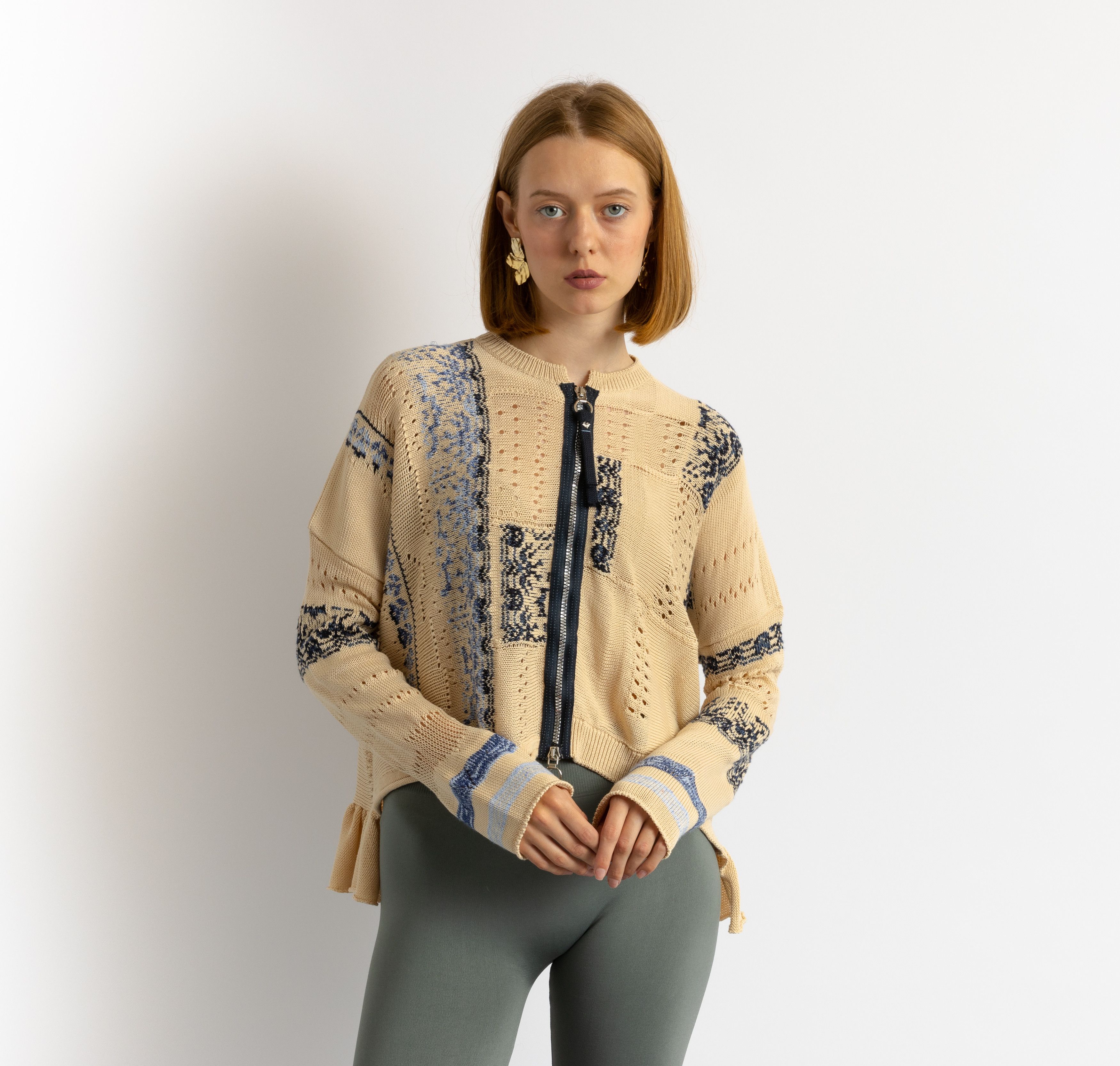 High Sport 00s Vintage Woman Preowned HIGH Knit Cardigan 8688 Size L / US 10 / IT 46 - 1 Thumbnail