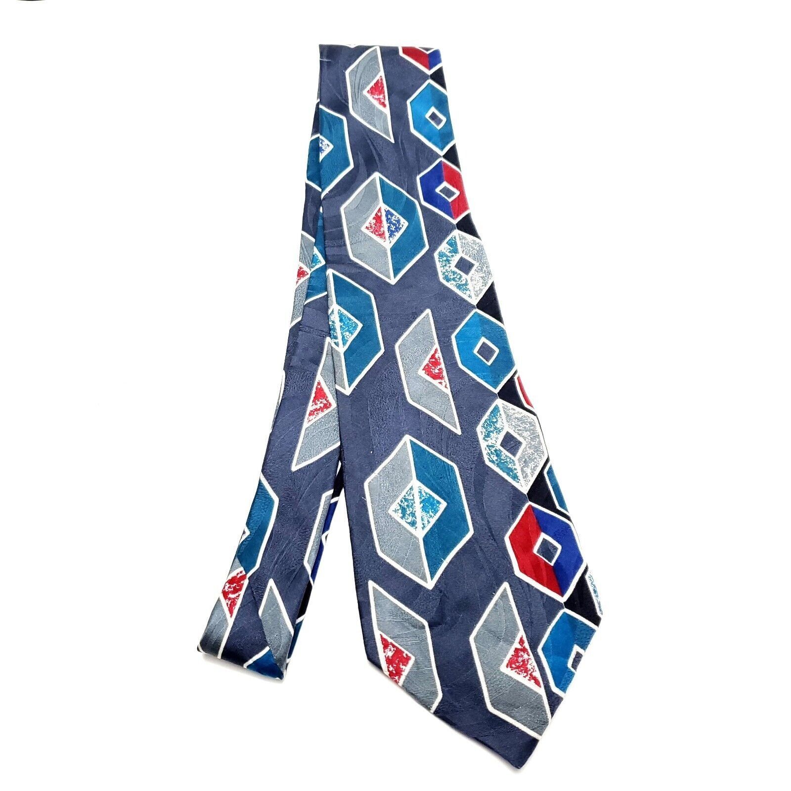 Designer Don Loper Blue Silk Tie Print Abstract Size ONE SIZE - 6 Thumbnail