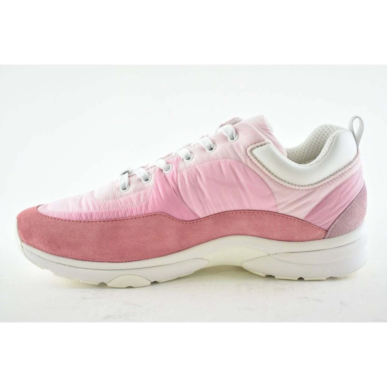 Chanel Chanel Mens 21C Pink Suede Leather CC Logo Lace Low Top Size US 10 / EU 43 - 8 Thumbnail