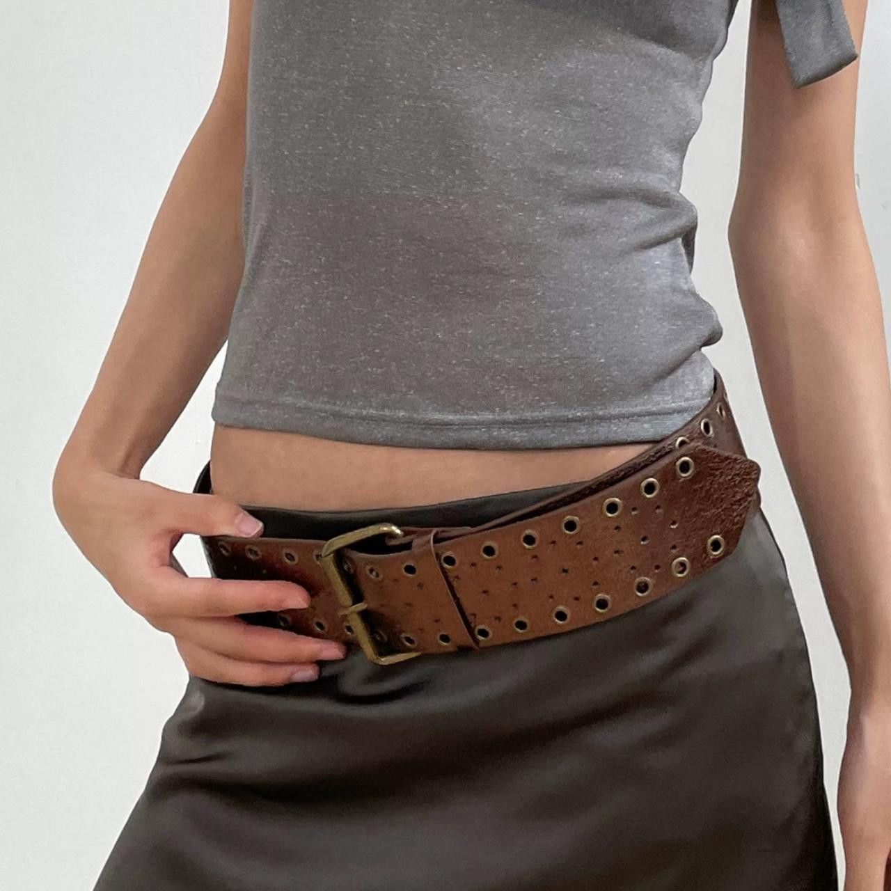 Japanese Brand Y2K Metallic Chunky Oversized Buckle Boho Belt OS Size ONE SIZE - 2 Thumbnail