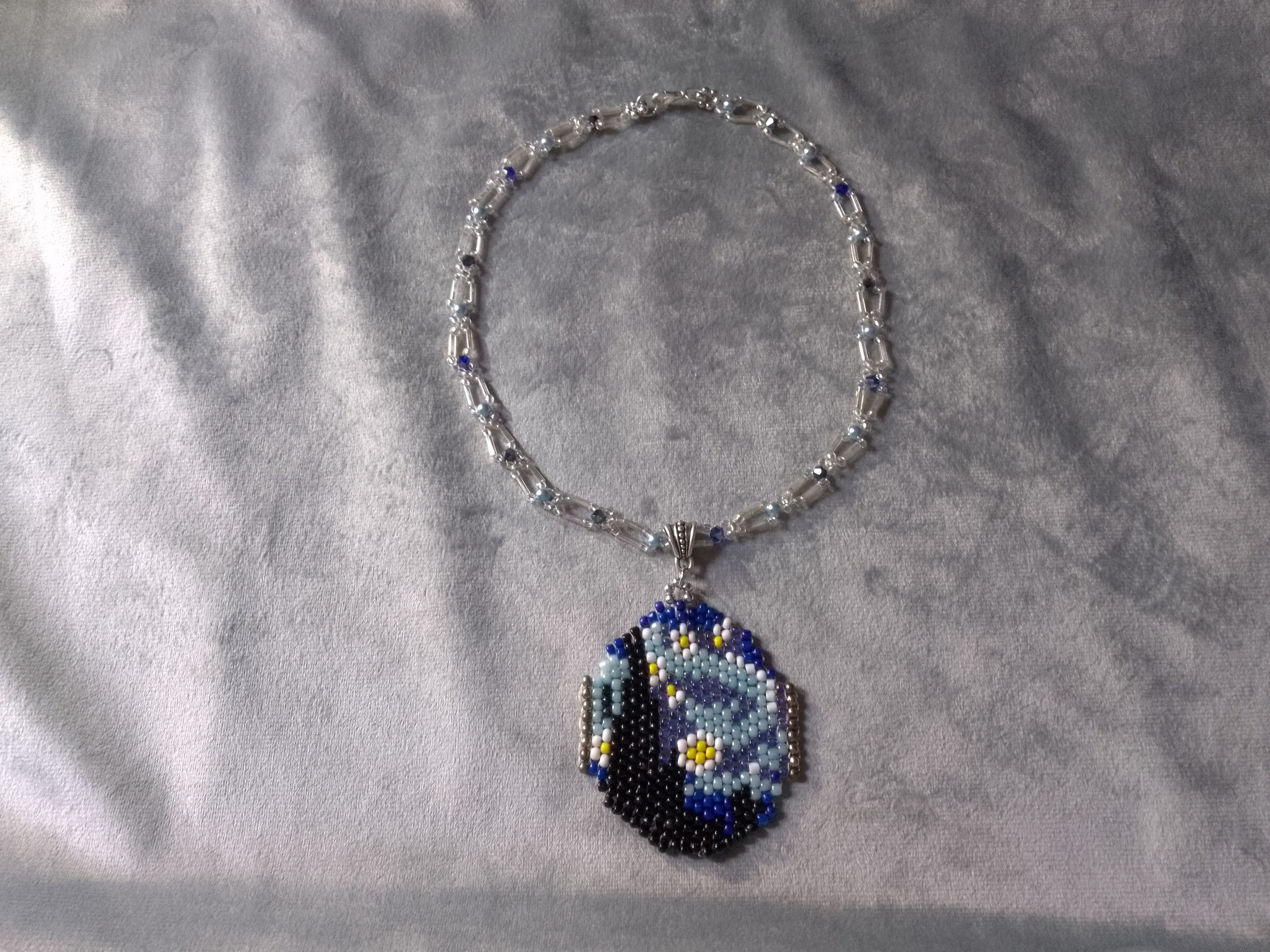 Handmade Necklace Pendant Beaded Van Gogh Art Boho Style Elegant Size ONE SIZE - 2 Thumbnail