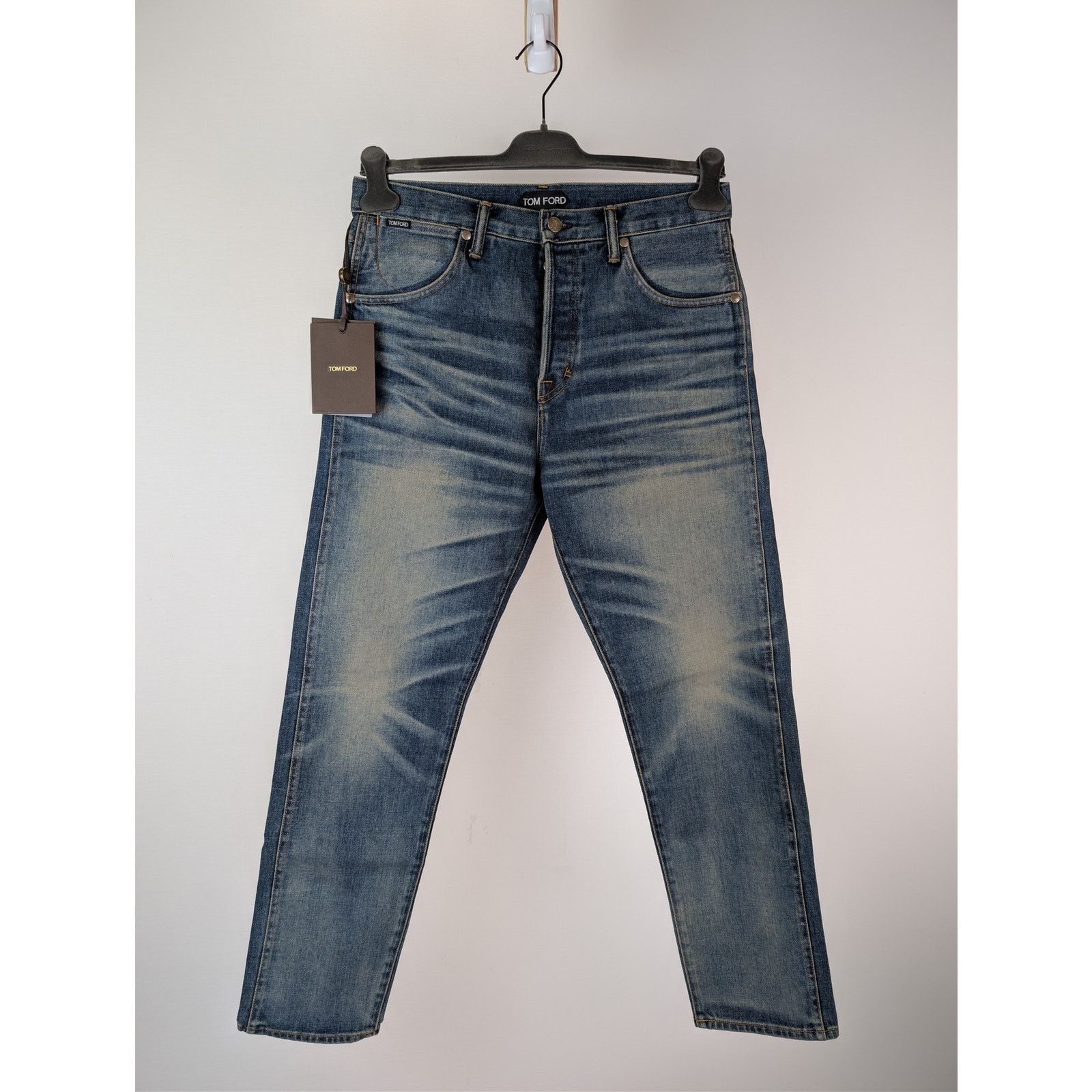 Tom Ford o1rshd1 Tapered Fit Denim Jeans in Indigo Blue Size US 33 - 1 Thumbnail