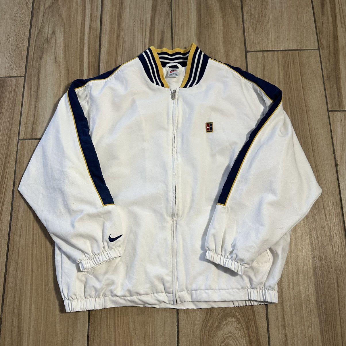 Vintage 90s Nike Court Challenge Bomber Jacket Zip Agassi XL