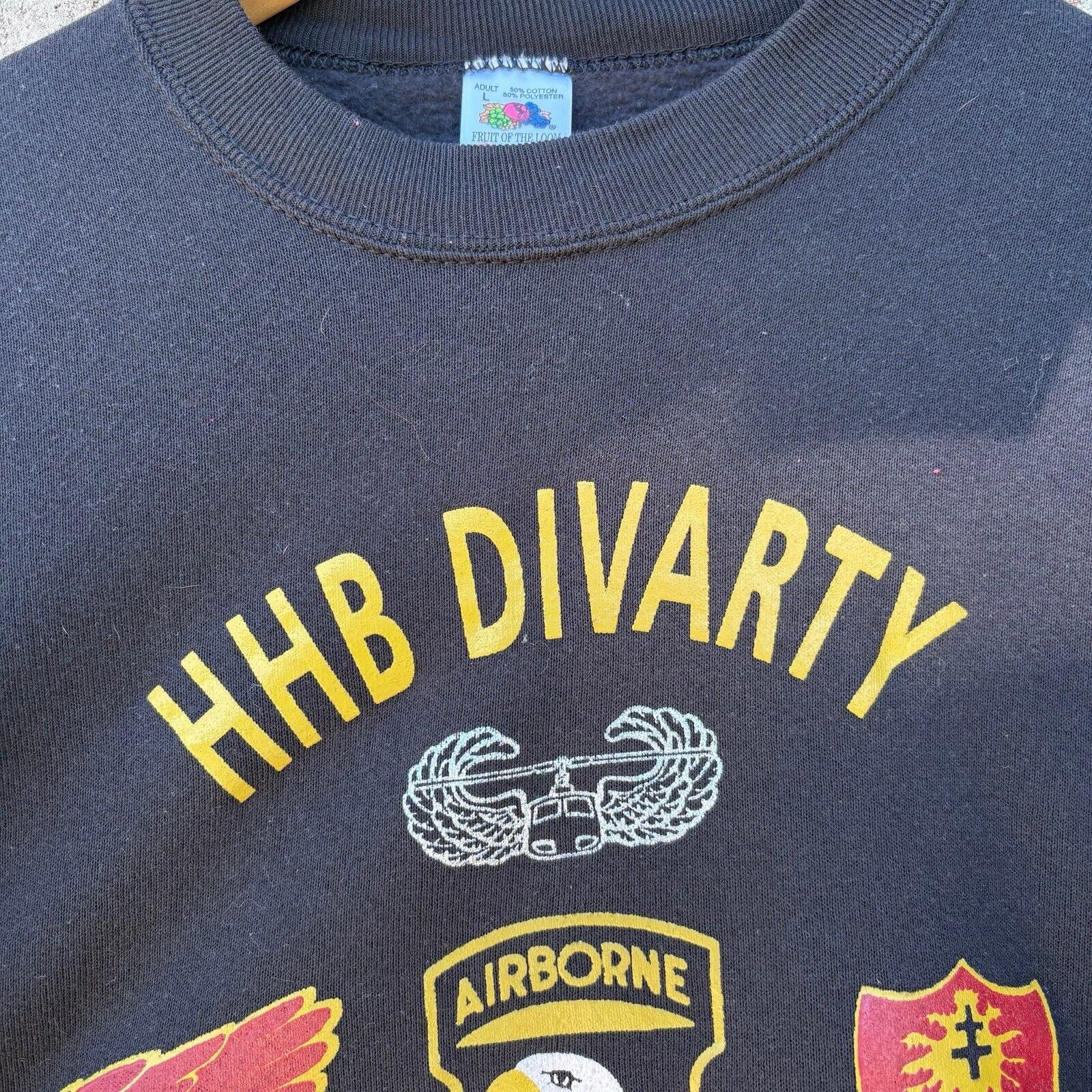 Fruit Of The Loom Vintage 80s Military “Guns of Glory” Sweatshirt Size US L / EU 52-54 / 3 - 4 Thumbnail