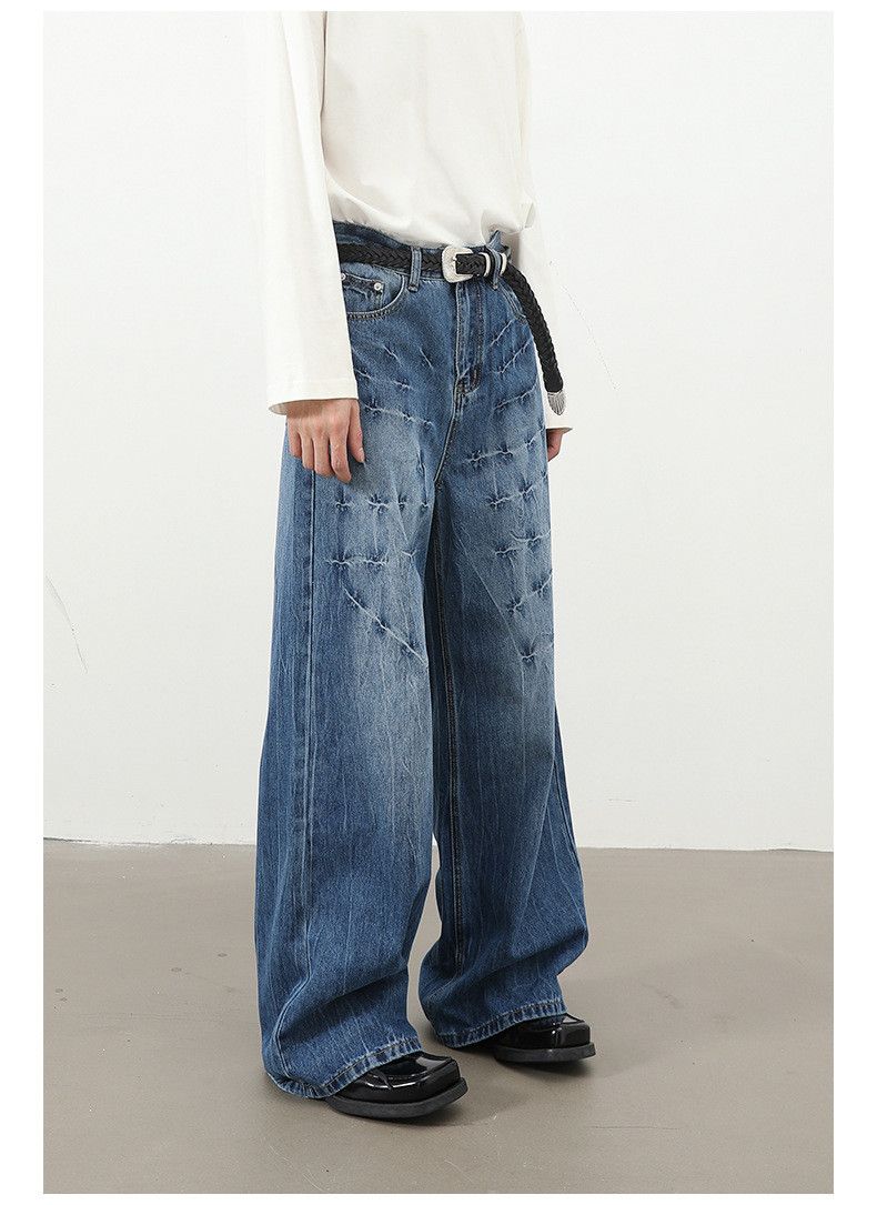 Jean American men's loose straight lightning washed jeans Size US 32 / EU 48 - 6 Thumbnail