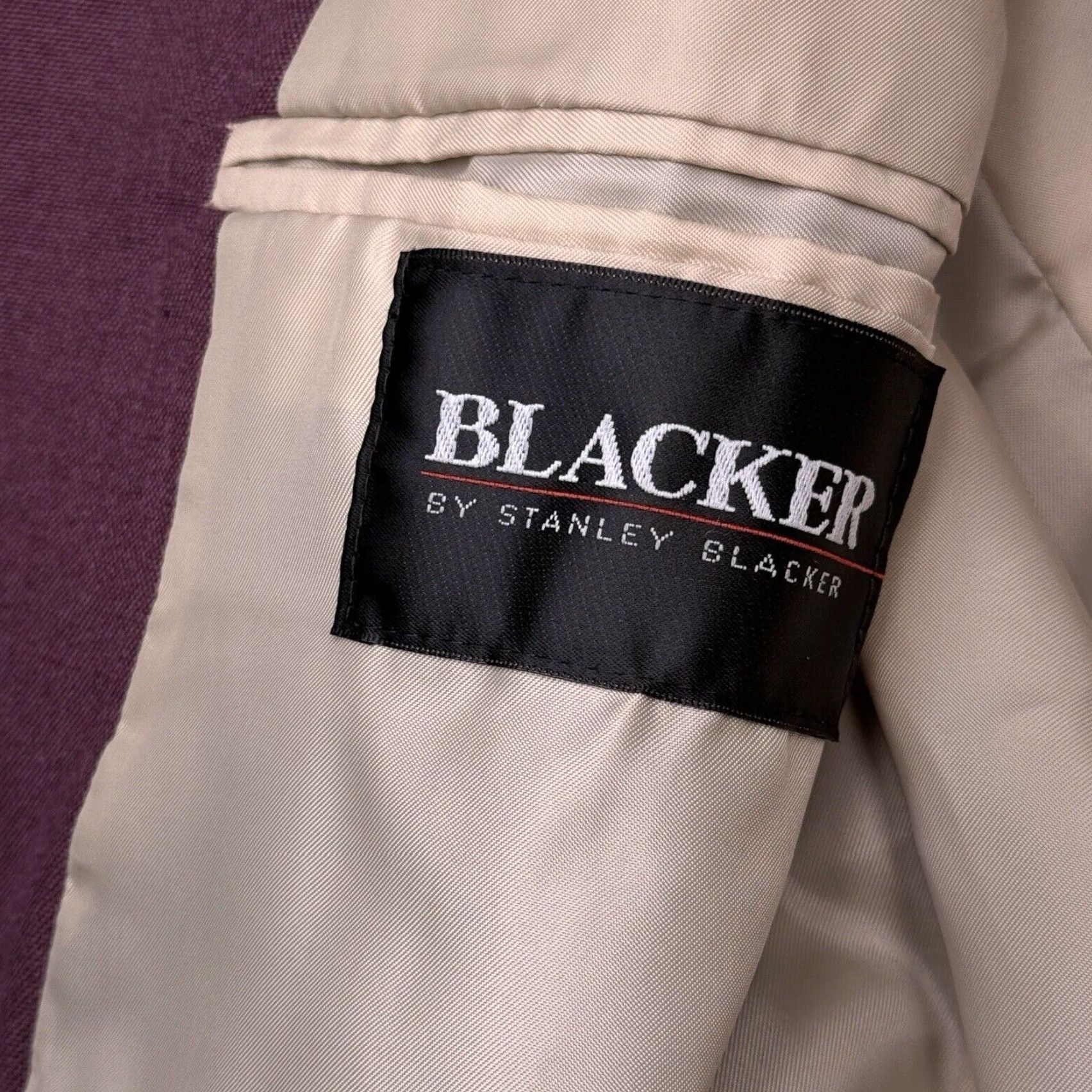 Stanley Blacker VINTAGE Stanley Blacker Sport Coat 40R Burgundy Wool Blazer - Two-Button, Single-Vented, Notch Lapel, Dry Clean Only, Regular Length, Solid, Men Size 40R - 4 Thumbnail