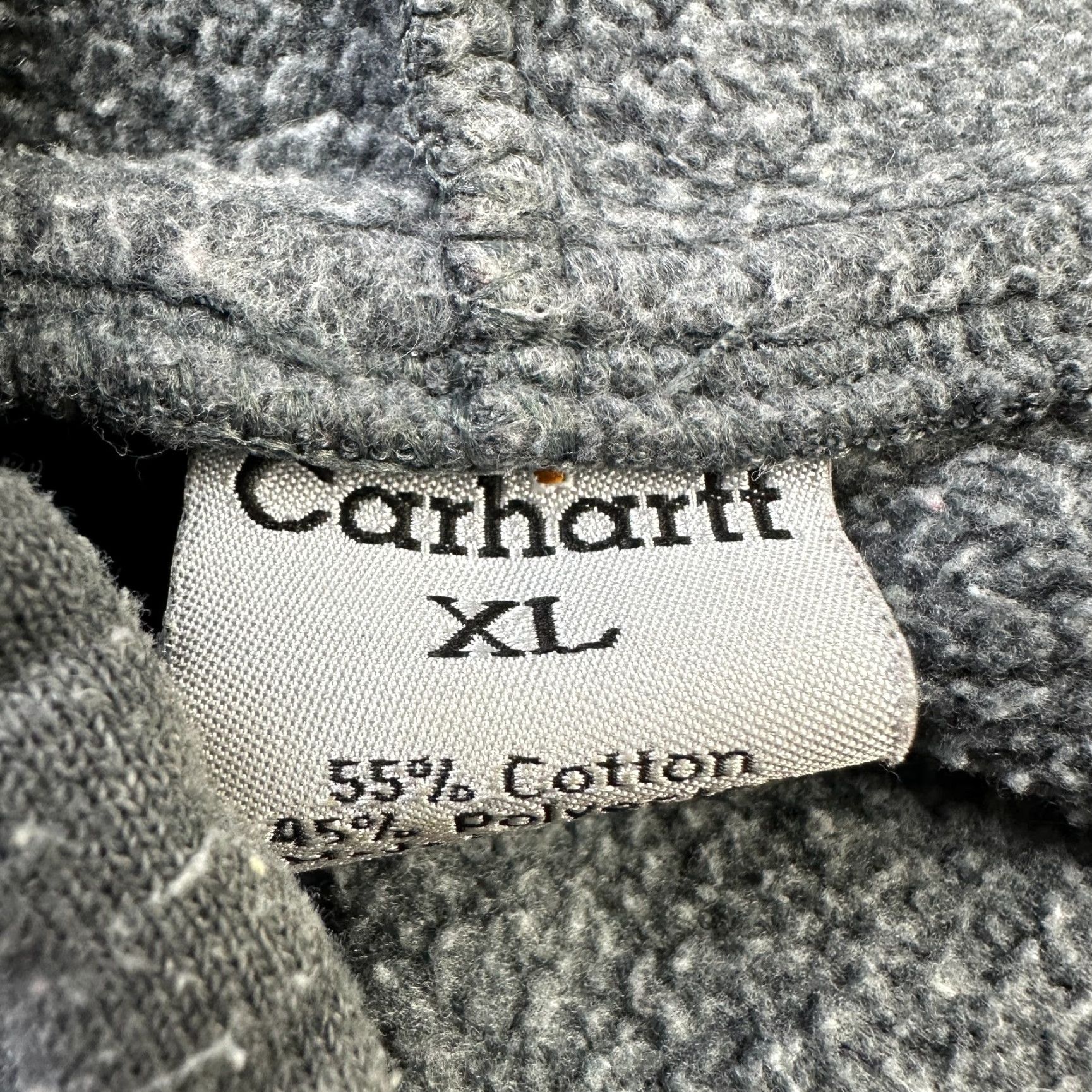 Carhartt Carhartt Hoodie Mens XL Gray Fleece Sweatshirt Pullover Work Wear Crew Neck Hooded Embroidered Logo Pockets All Seasons Regular Size US XL / EU 56 / 4 - 7 Thumbnail