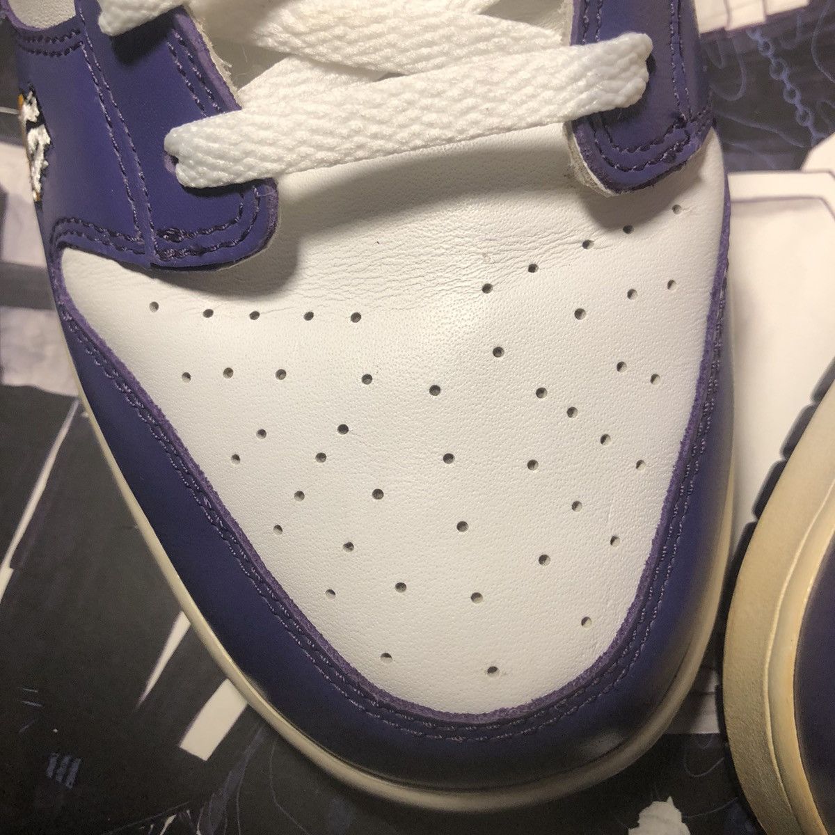 Nike × Vintage RARE 2004 Nike Dunk Low LA Los Angeles Court Purple Kobe Size US 13 / EU 46 - 11 Thumbnail
