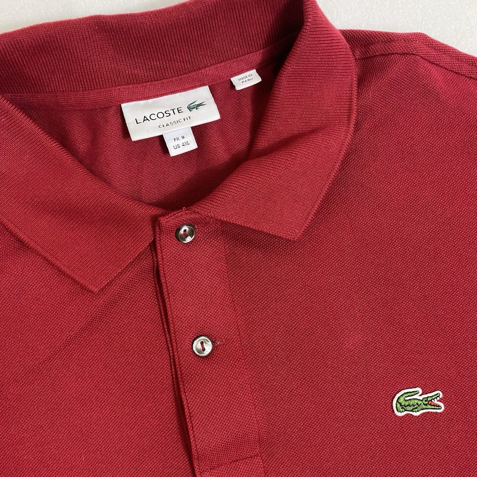 Lacoste Lacoste Men's Short Sleeve Pique Polo Shirt Red US 4XL Size US XXL / EU 58 / 5 - 2 Thumbnail