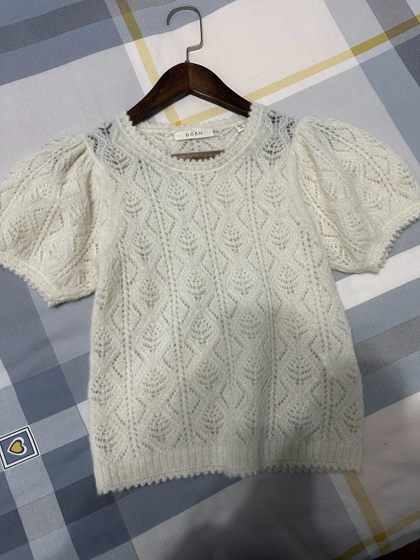 Other Doen White Openwork Short-Sleeve Knit Sweater NWT Size XS / US 0-2 / IT 36-38 - 2 Thumbnail
