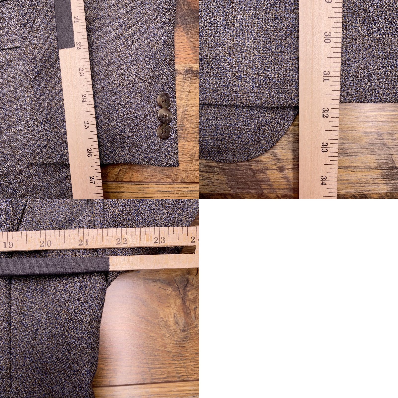 Hart Schaffner Marx Hart Schaffner Marx Sport Coat Gray Wool Blazer 41 Long USA Regular Classic Two-Button Single-Breasted Notch Lapel Mens Jacket Size 42R - 9 Thumbnail